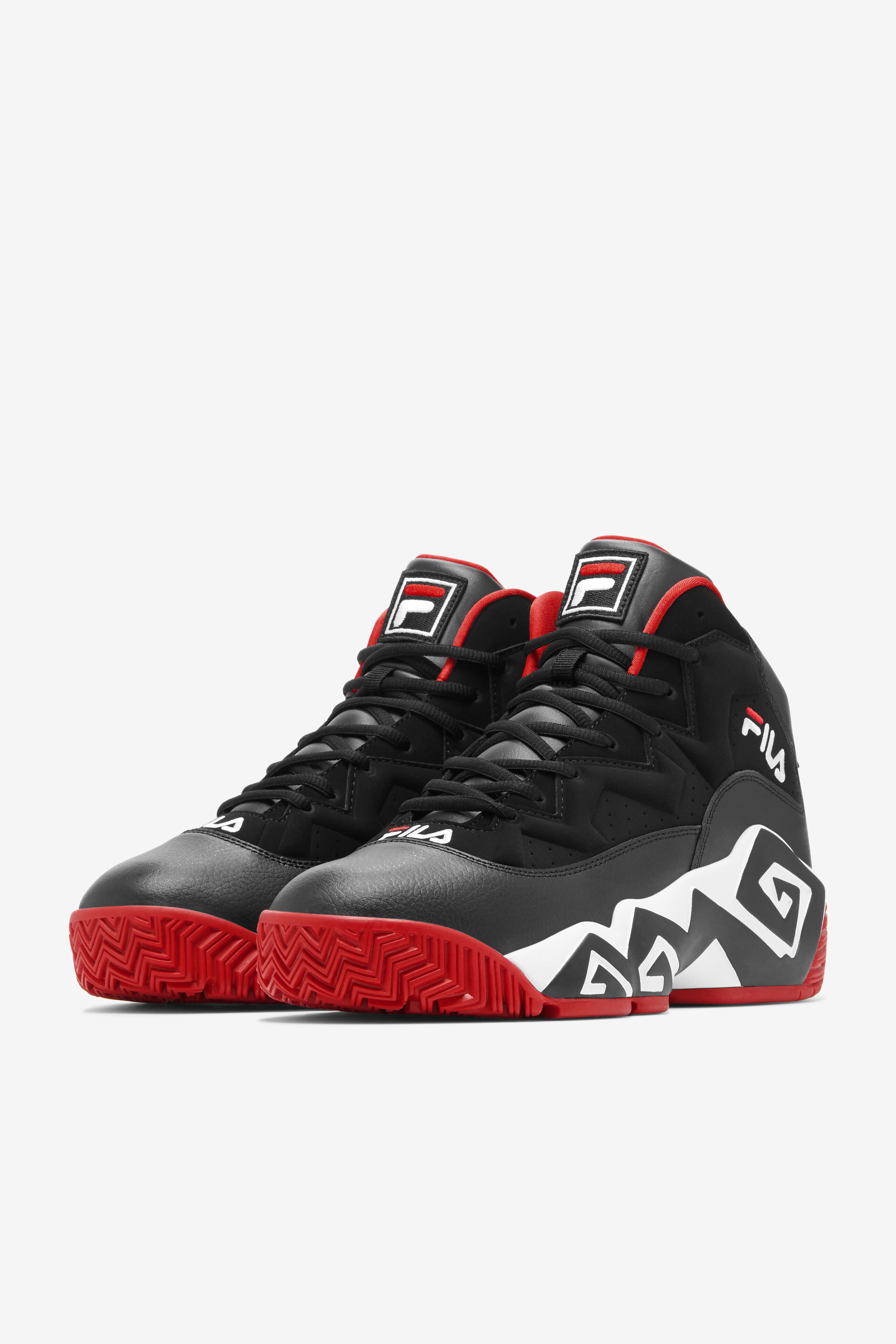 Fila black outlet red shoes
