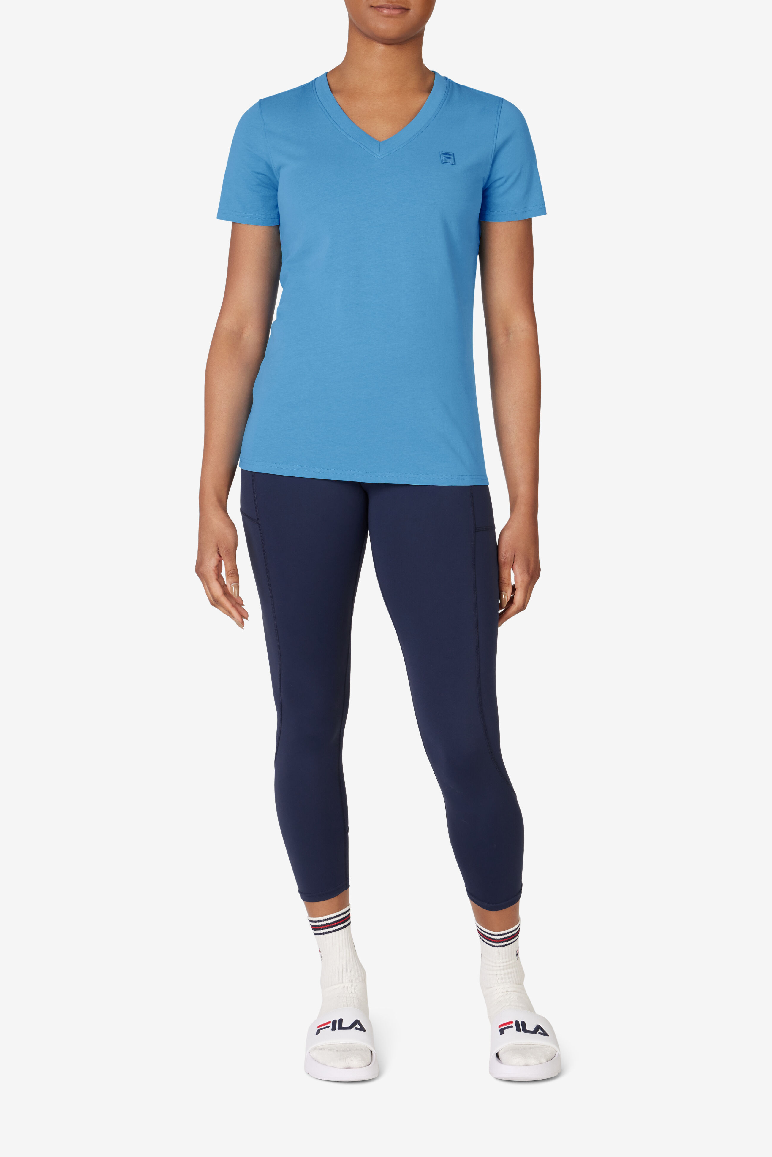 Women s Elevated V neck T shirt Fila