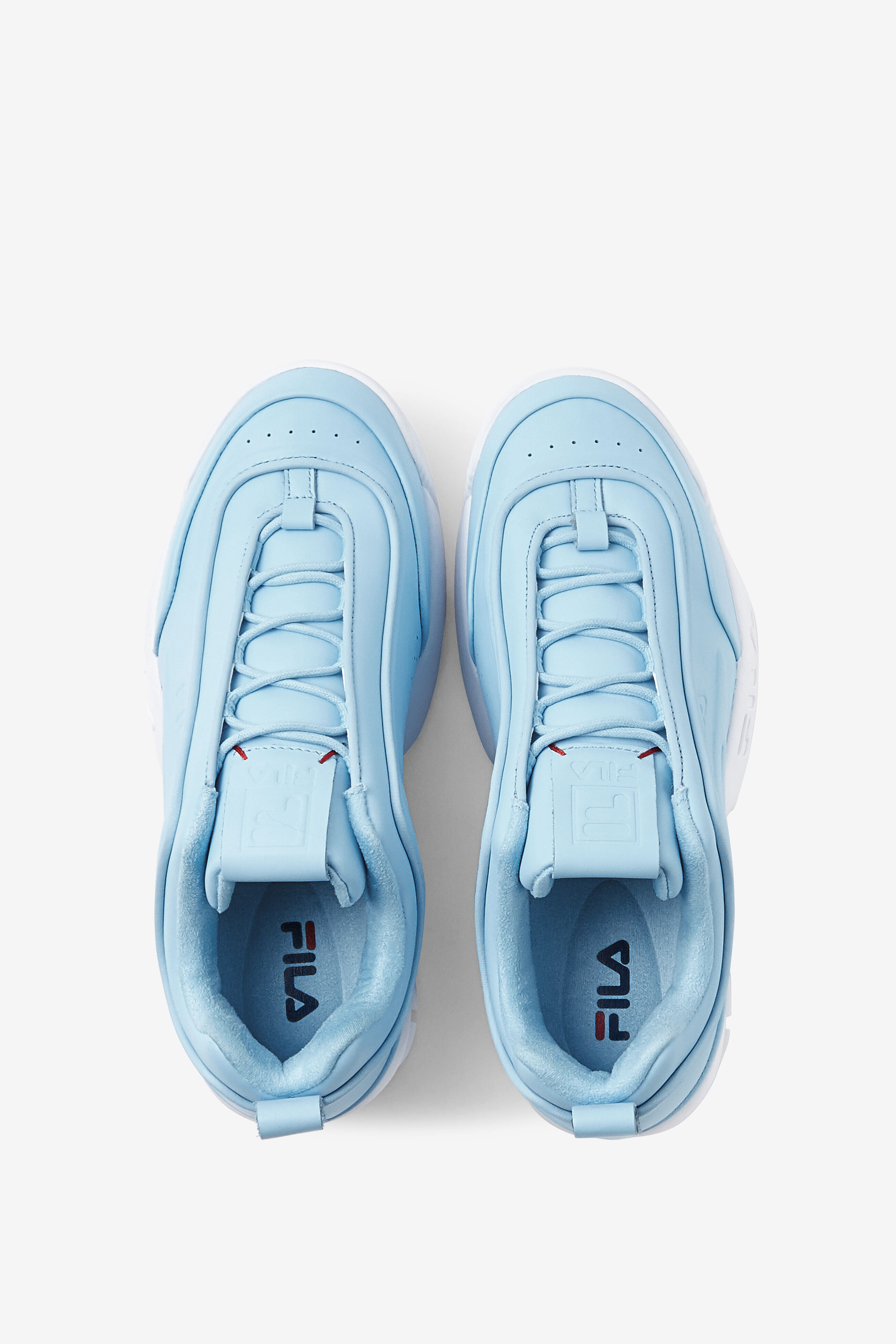 Baby blue fila trainers discount