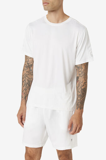 ESSENTIALS HEATHER MESH CREW