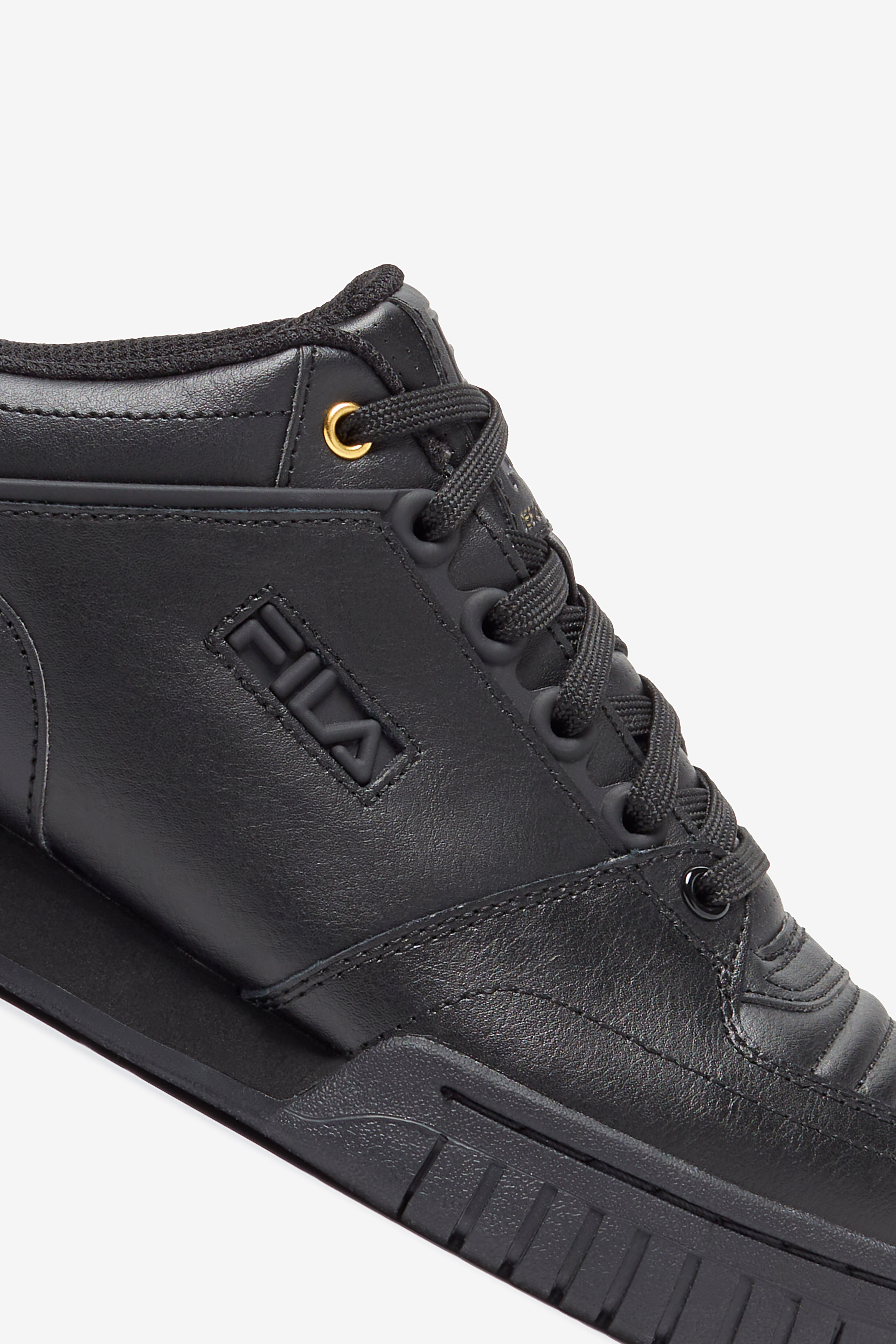 All black fila high tops hot sale