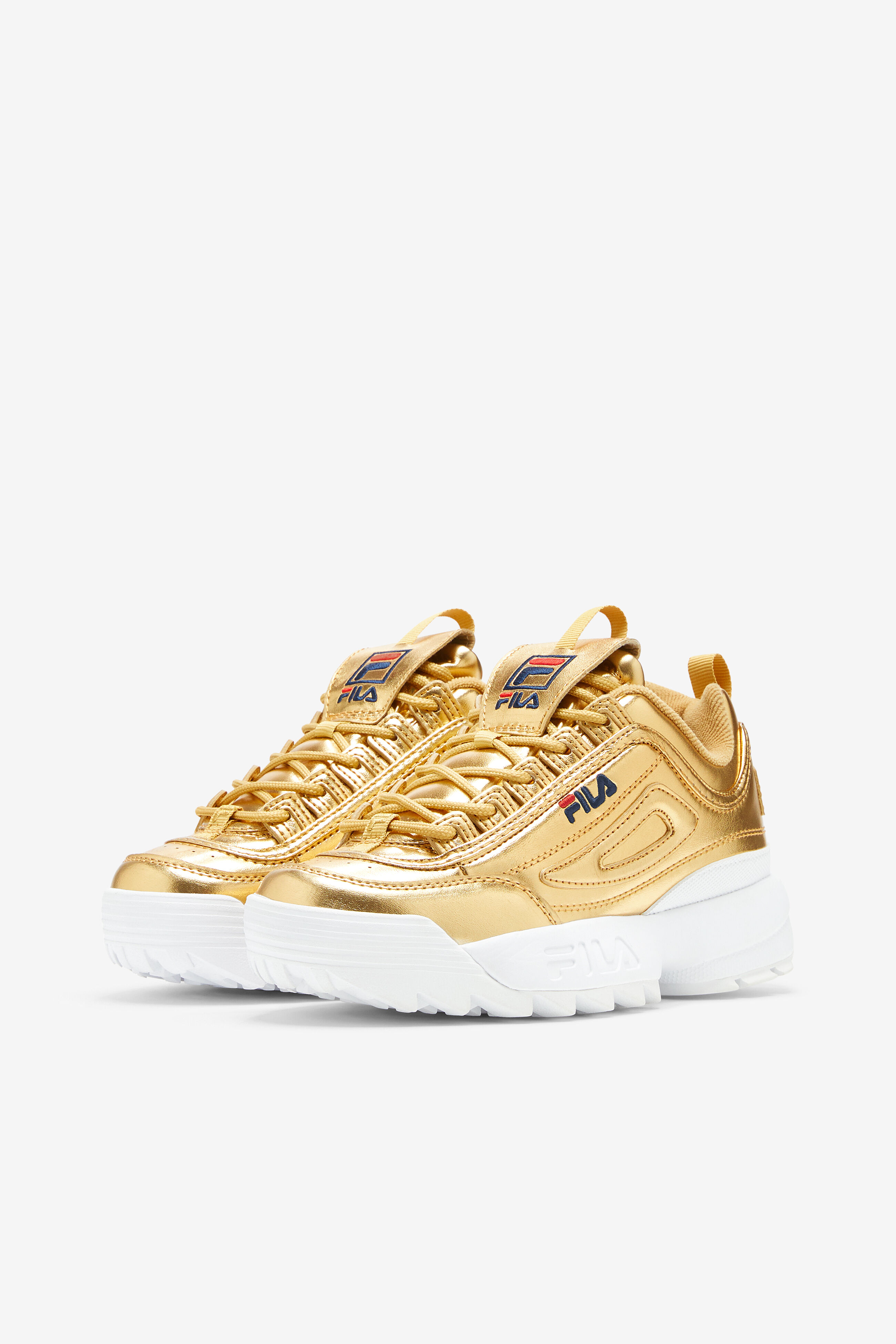 Fila disruptor gold logo on sale