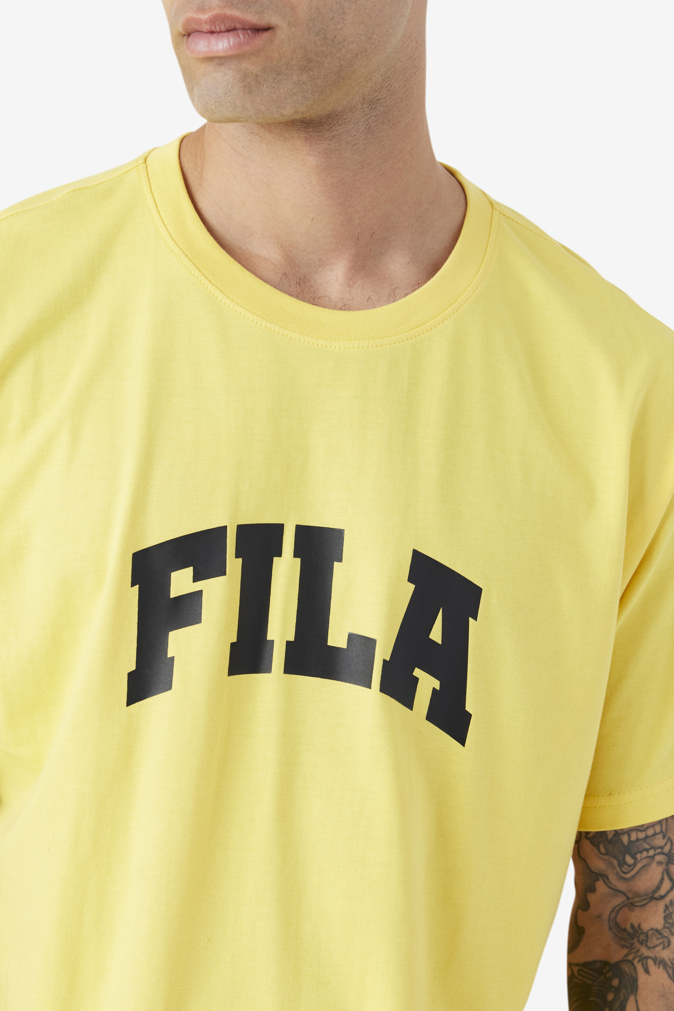 Yellow fila cheap shirt mens