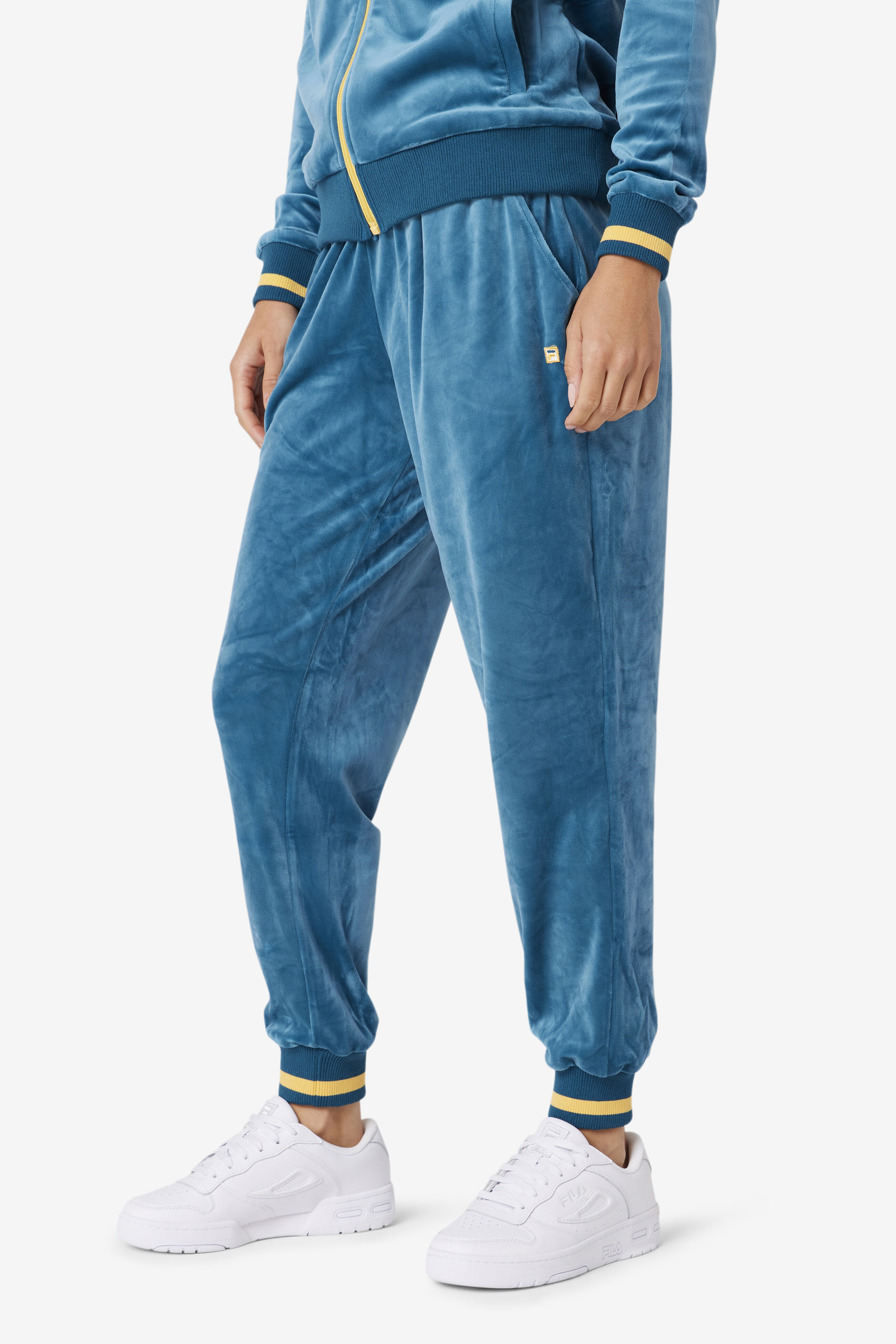 Fila velour tracksuit best sale bottoms