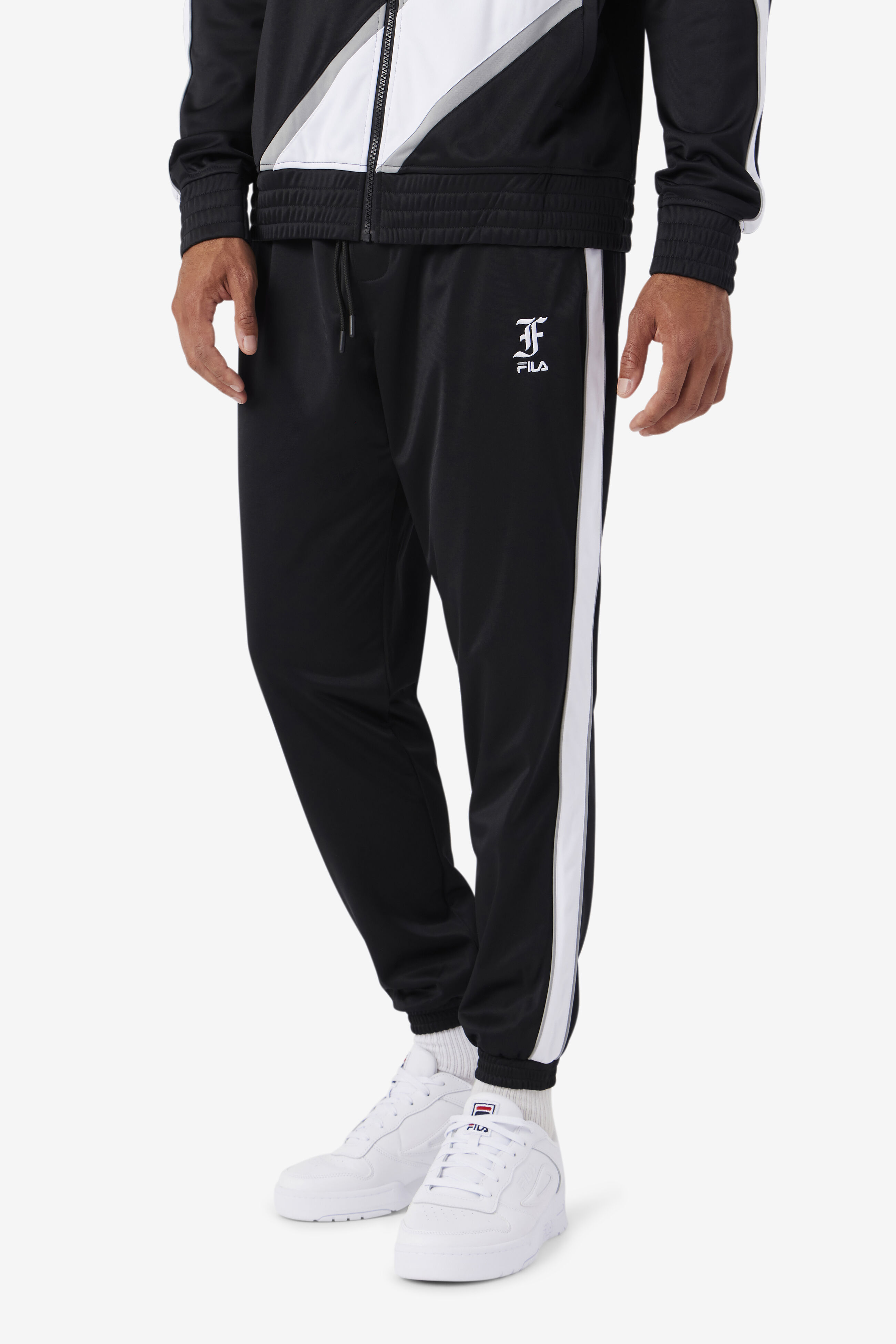 White fila top track pants