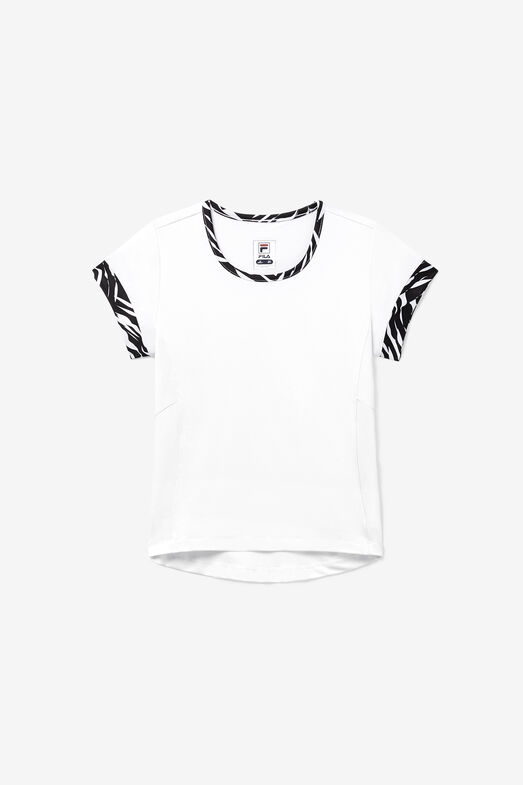 SHORT SLEEVE TOP/WHT/ZEBRA/S