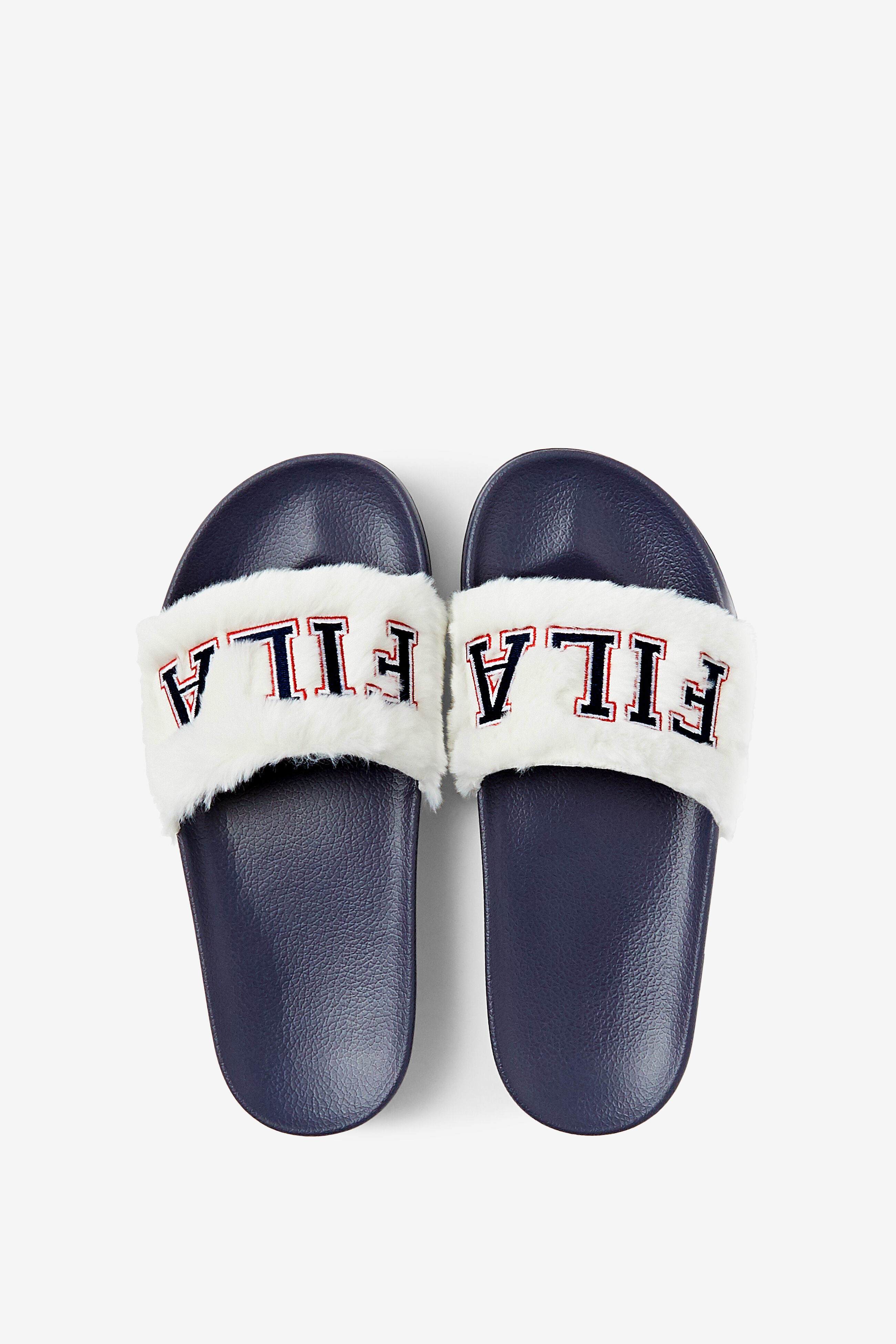 Drifter Women s Collegiate Furry Slide Sandals FILA