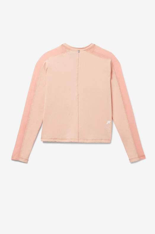 GYM QUEEN LONG SLEEVE TOP/DPNK/WHT/Large
