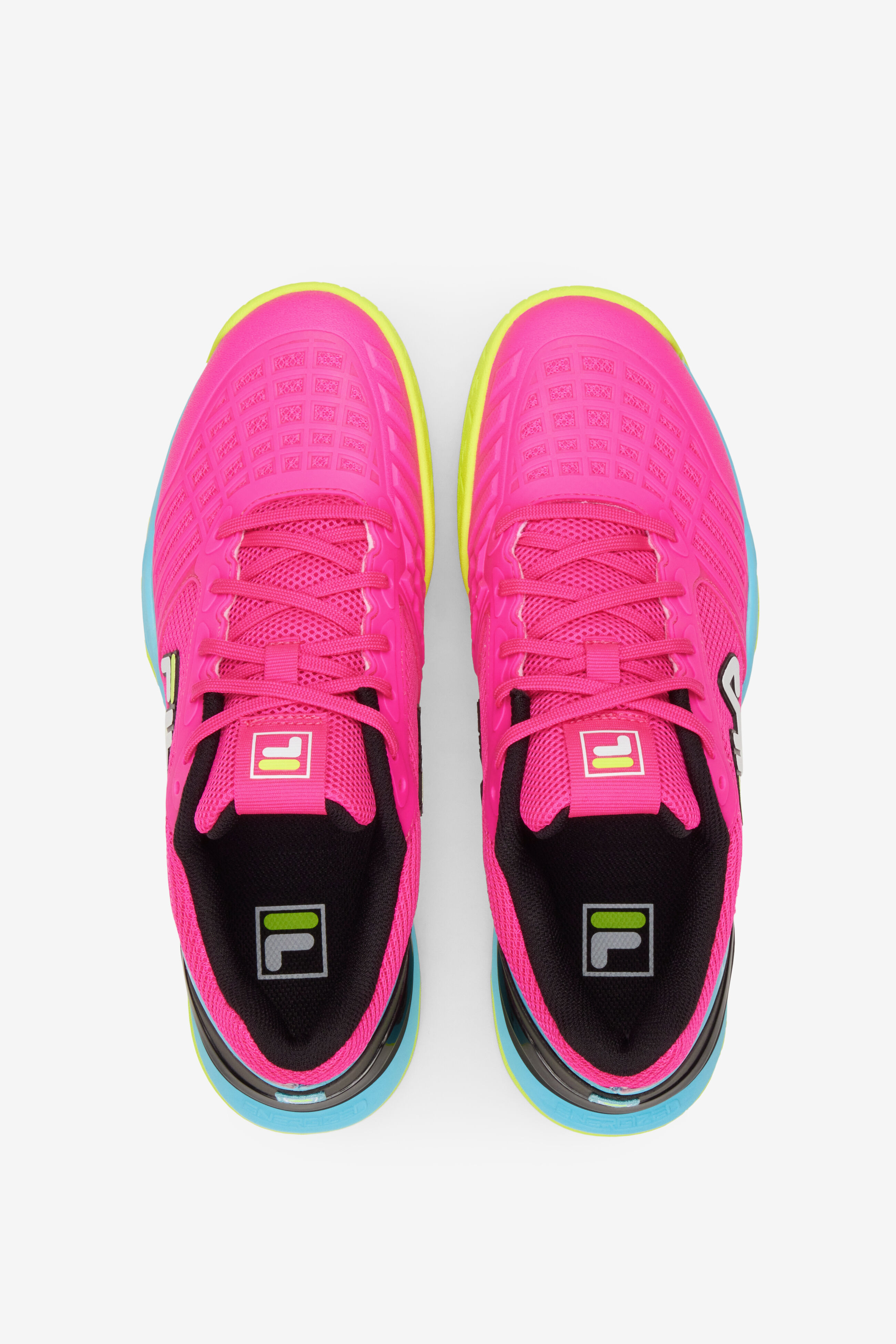 Fila Women s Axilus 3 Tennis Shoes Pink Glo and Bluefish 11