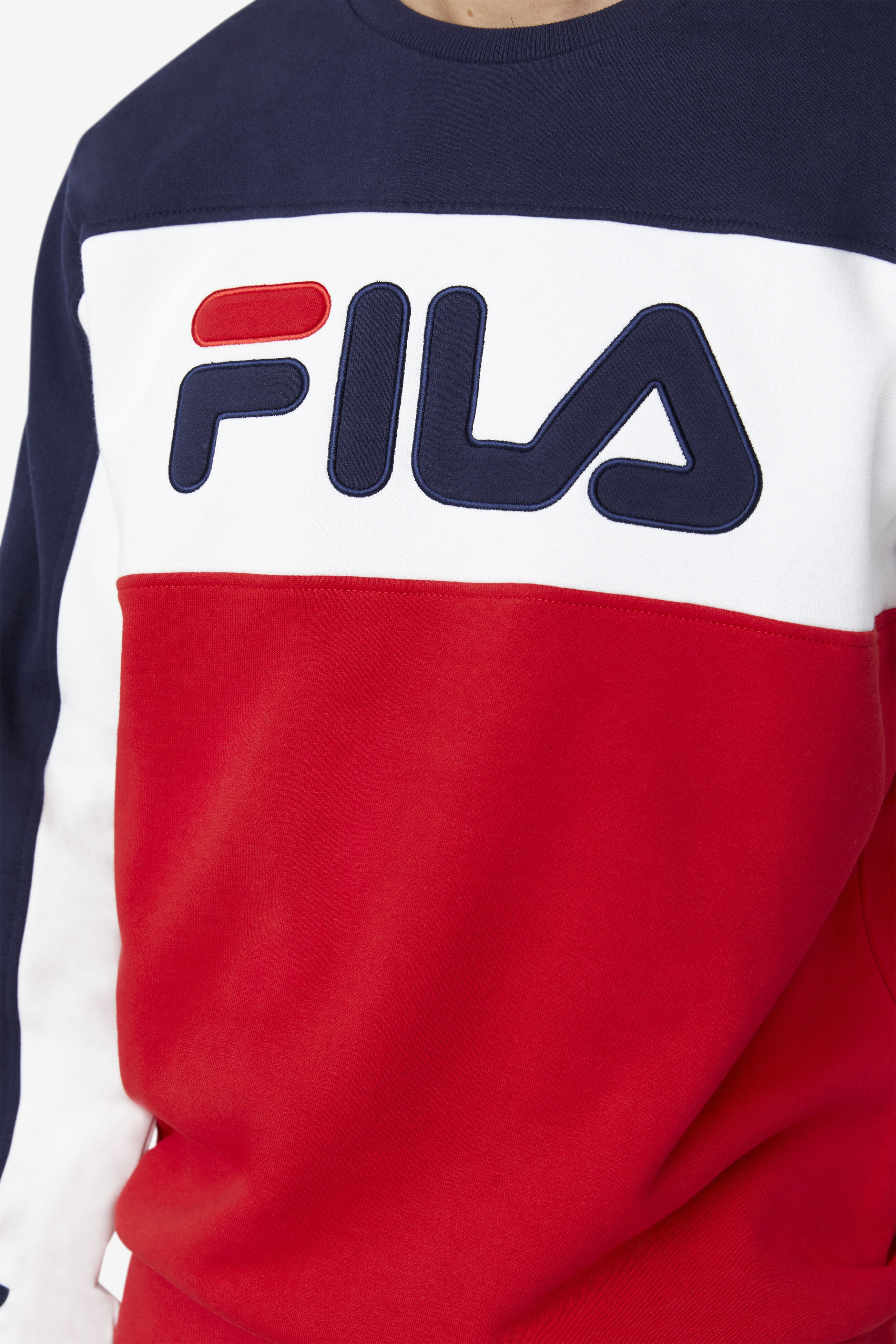 fila red white and blue jumper