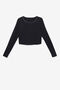 UPLIFT LONG SLEEVE CROP TOP/BLACK/Medium