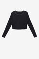 UPLIFT LONG SLEEVE CROP TOP/BLACK/Extra Small