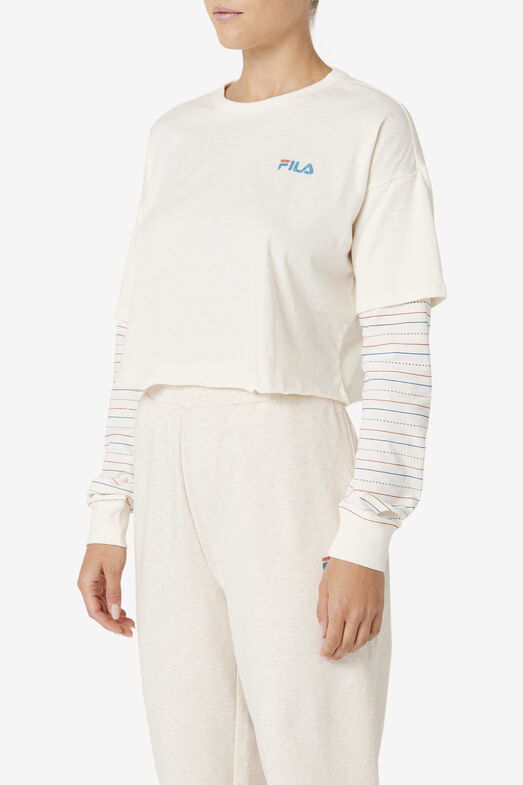 PRISCELLA CROPPED TWOFER TEE/GARD/BCORL/TAB/Extra large