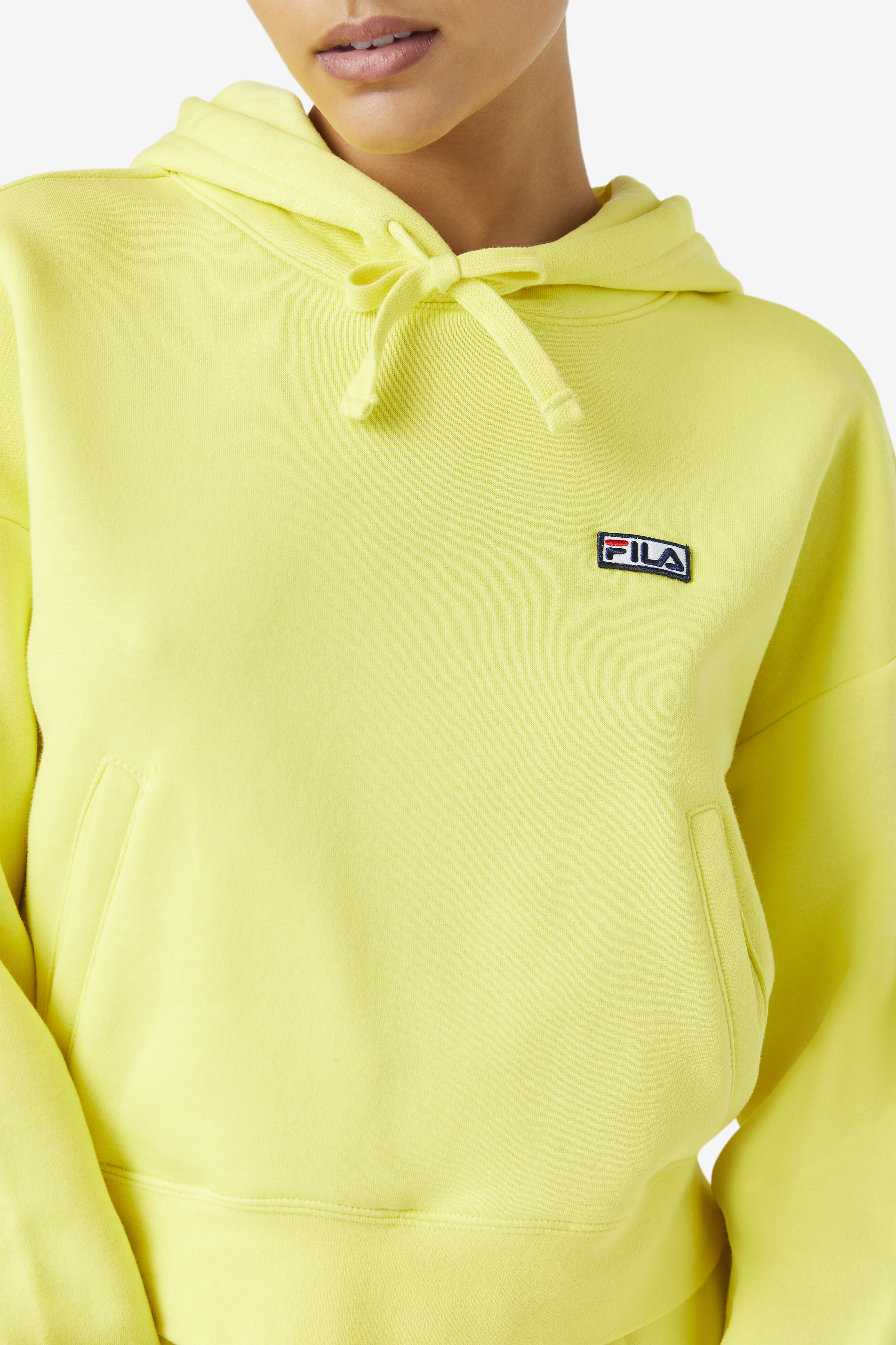 Fila yellow cropped hoodie on sale