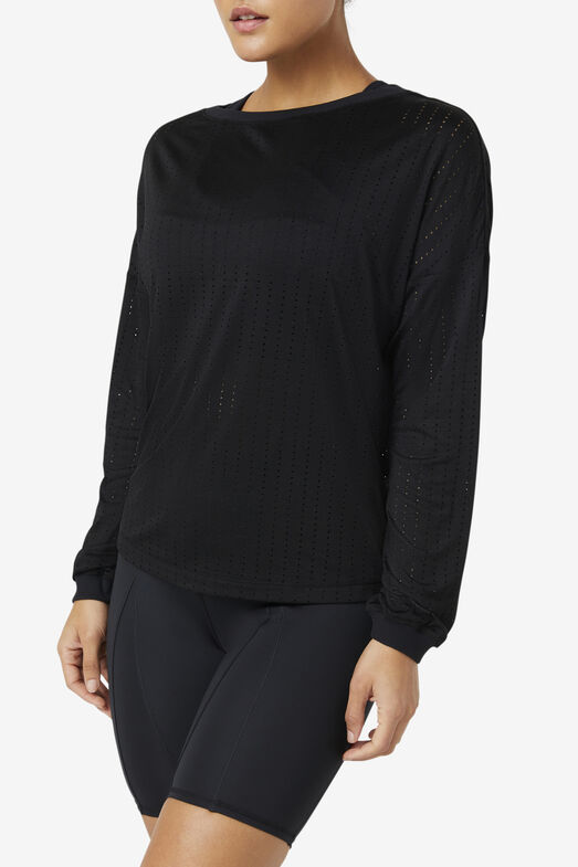 FI-LUX LONG SLEEVE TOP/BLACK/Medium