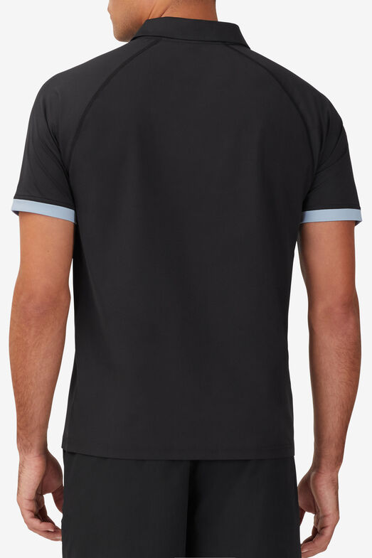 SHORT SLEEVE POLO/BLK/CBLU/Medium