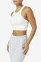 UPLIFT HIGH NECK SPORTS BRA/WHITE/Small