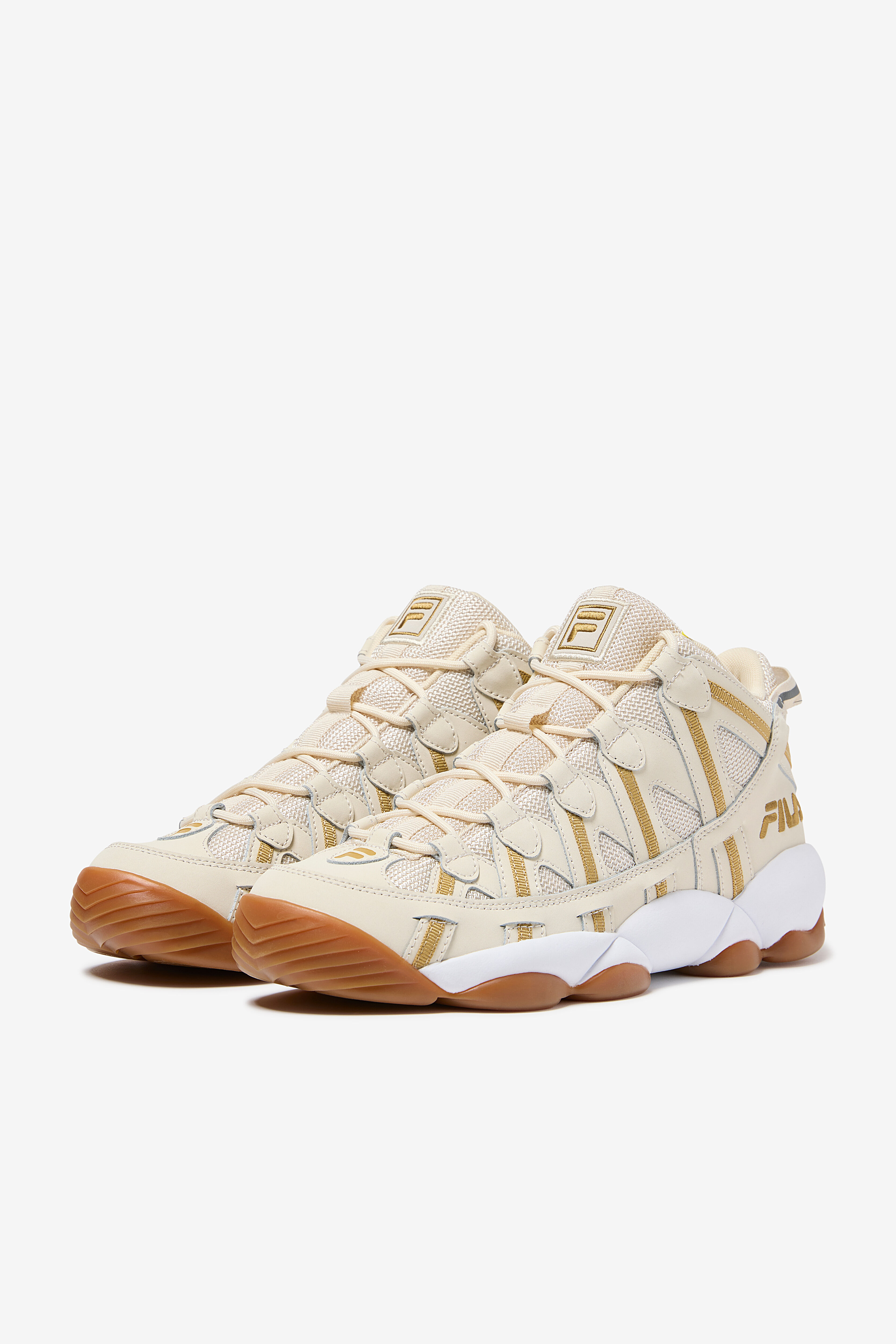 Fila Mens Stackhouse Spaghetti Mid Basketball Shoes Beige 13 Casual