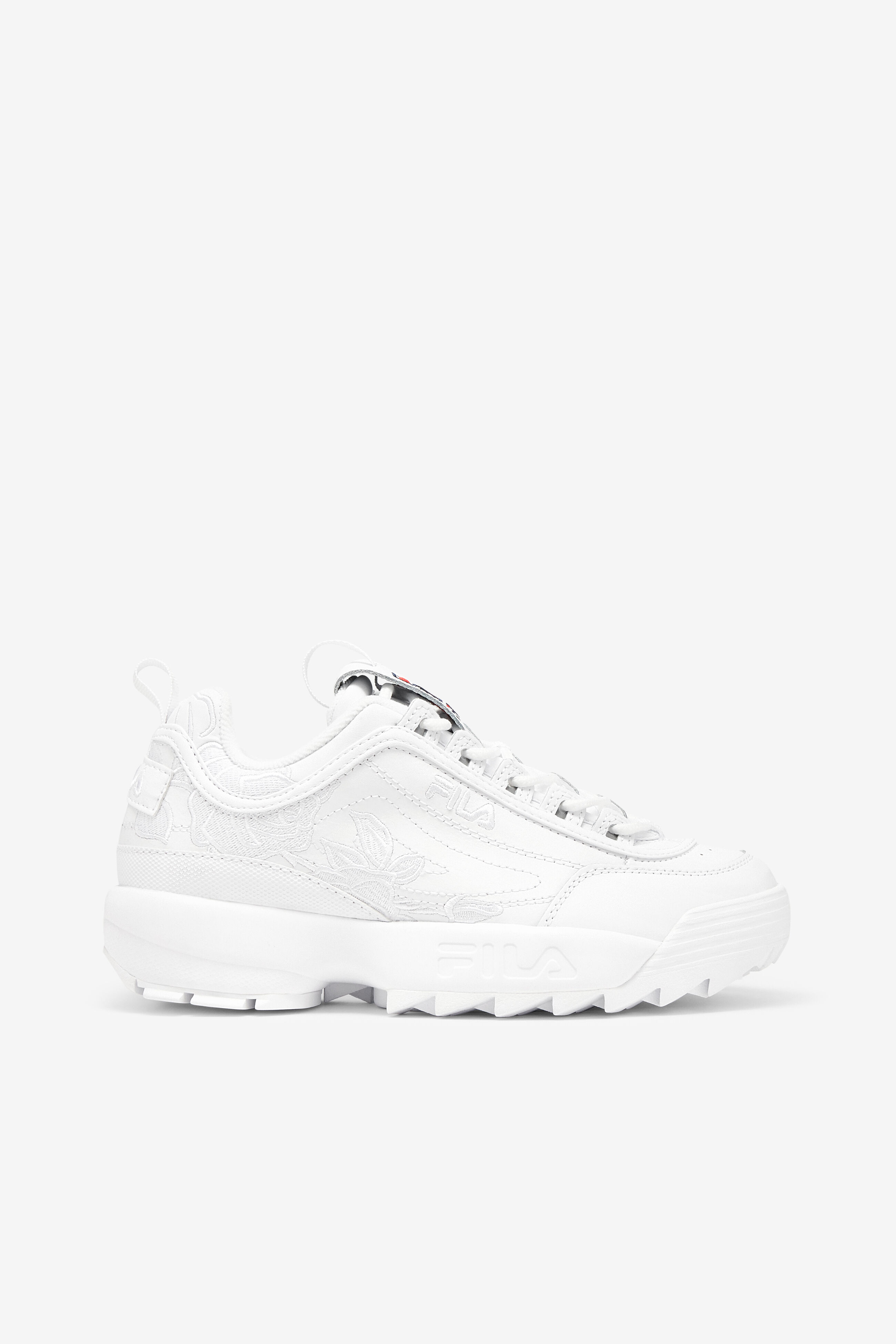 Women's Disruptor 2 White Embroidered Sneaker | Fila