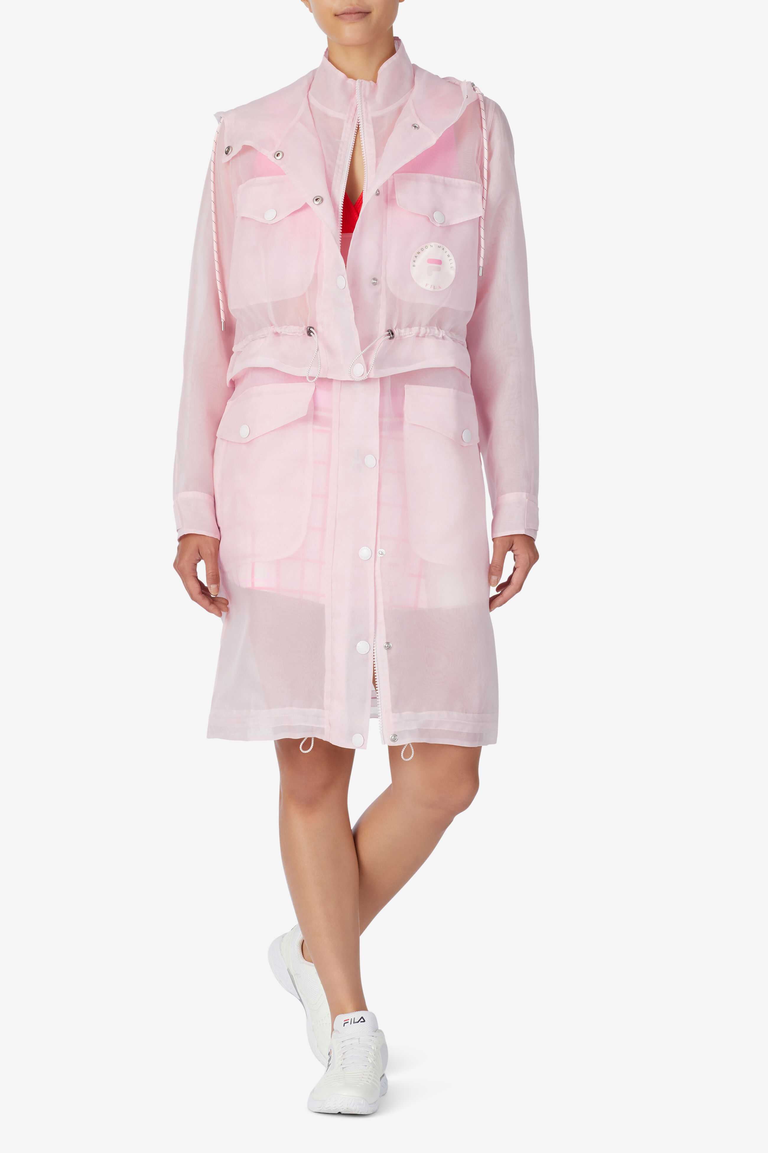 Brandon Maxwell Long Pink Coat Fila