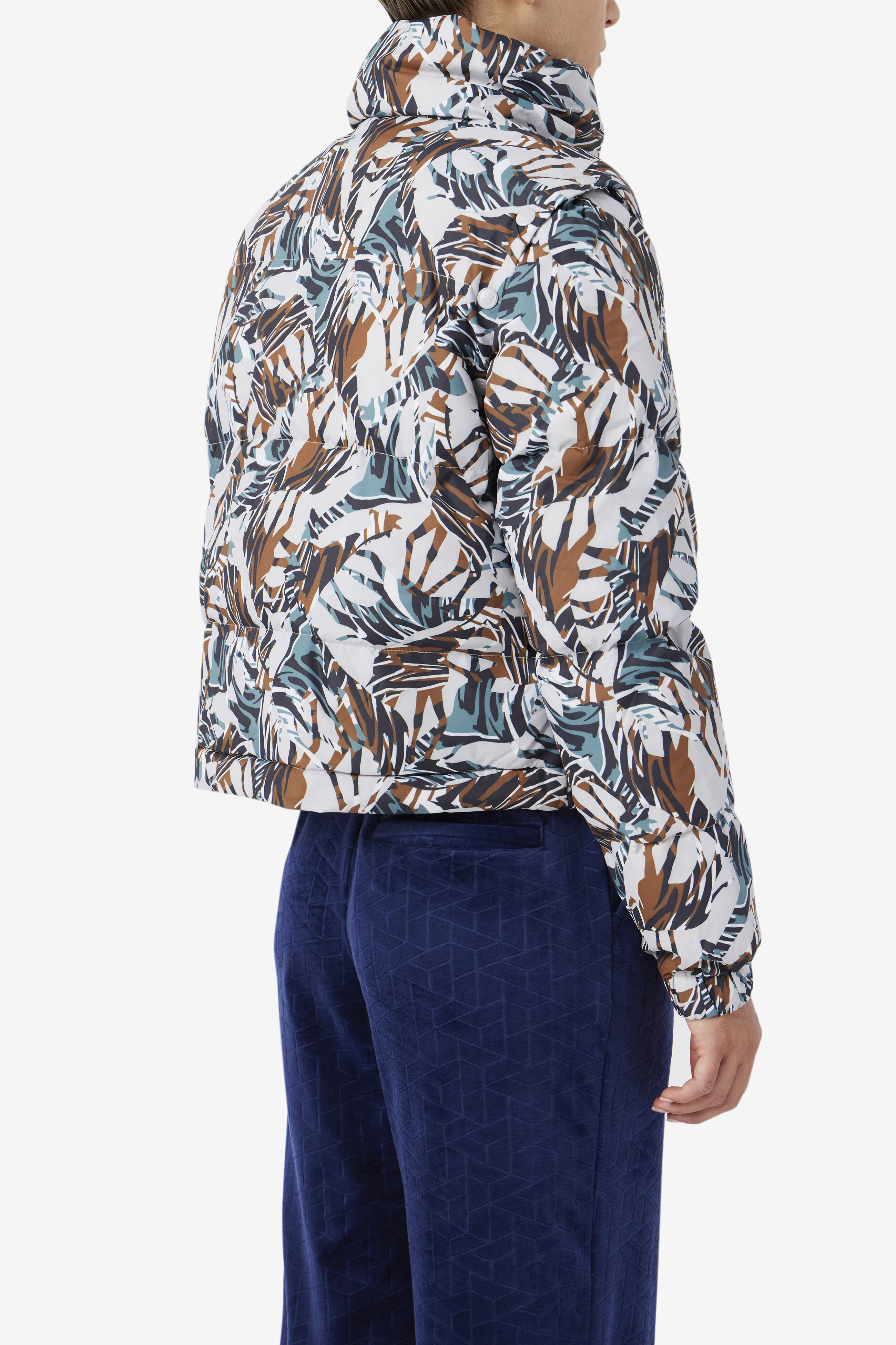 Fila holly cropped ecru fleece shirt on sale