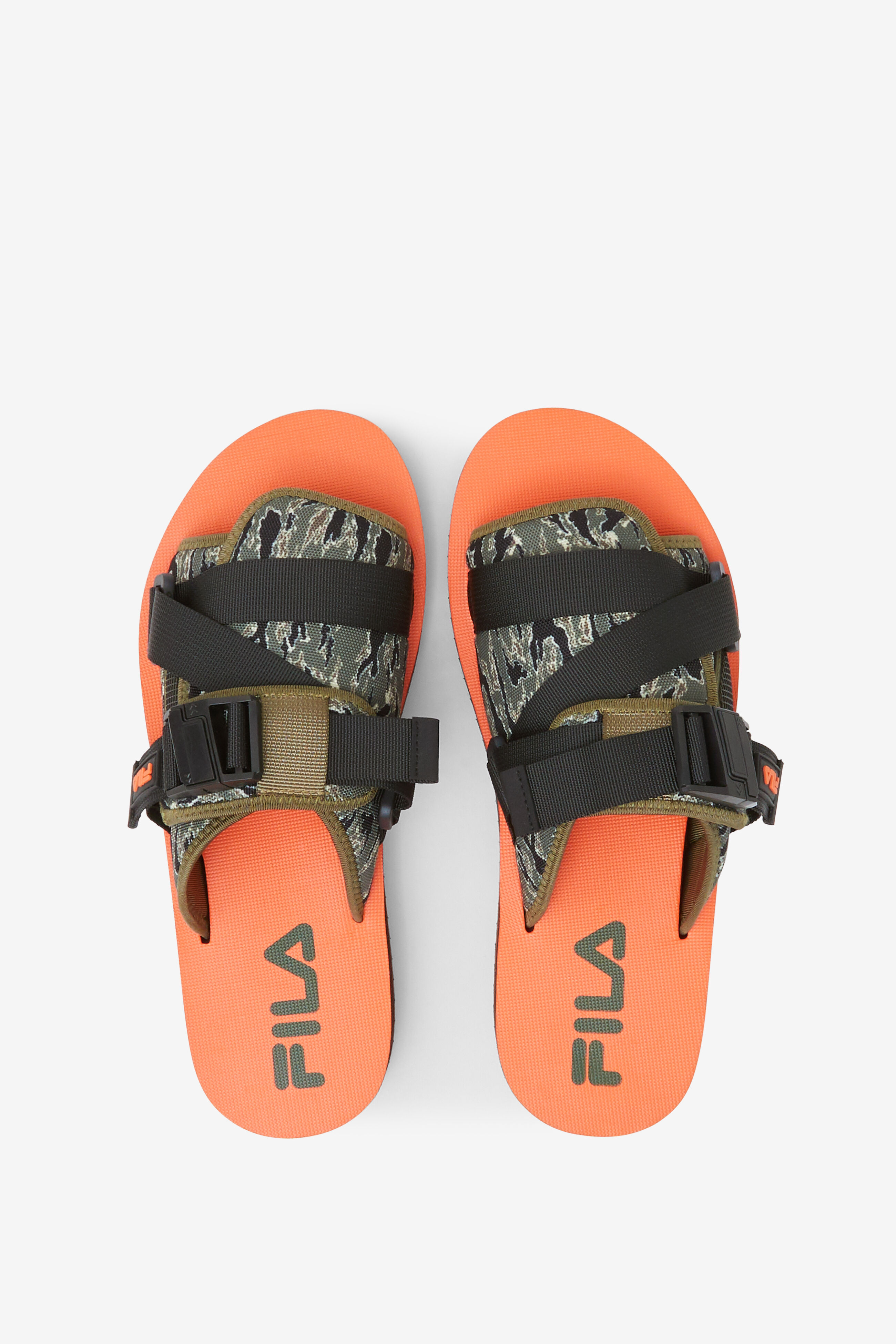 Orange best sale fila slides