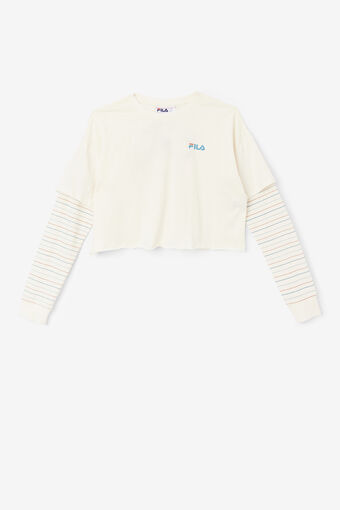 PRISCELLA CROPPED TWOFER TEE/GARD/BCORL/TAB/Large