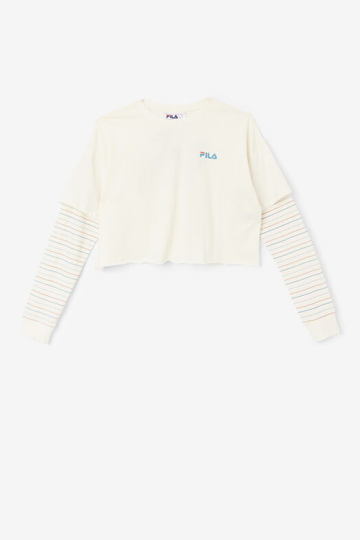 PRISCELLA CROPPED TWOFER TEE/GARD/BCORL/TAB/Extra large