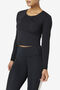 UPLIFT LONG SLEEVE CROP TOP/BLACK/Medium
