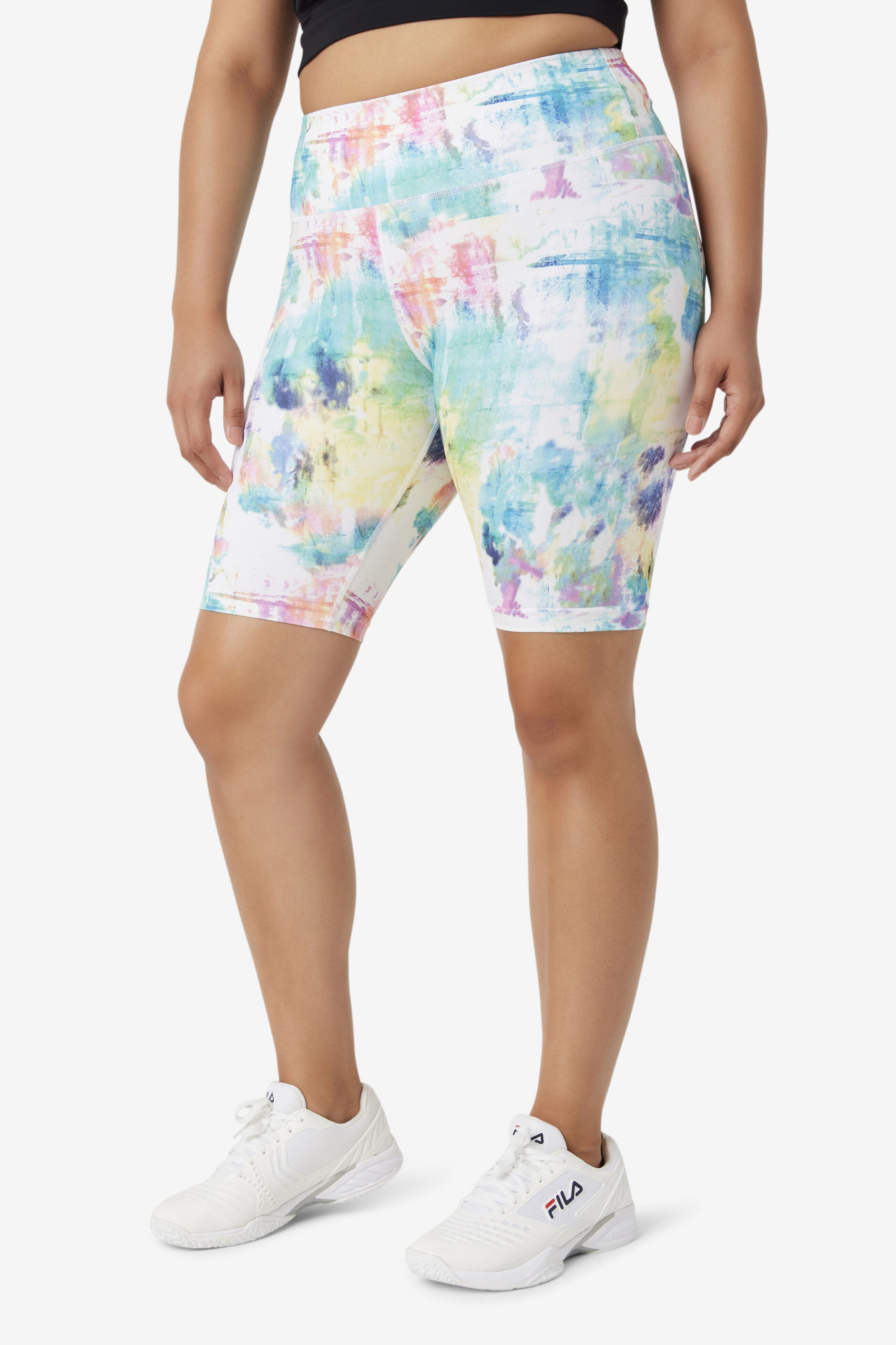 Forza Plus Size High Waisted Tie Dye Biker Shorts Fila