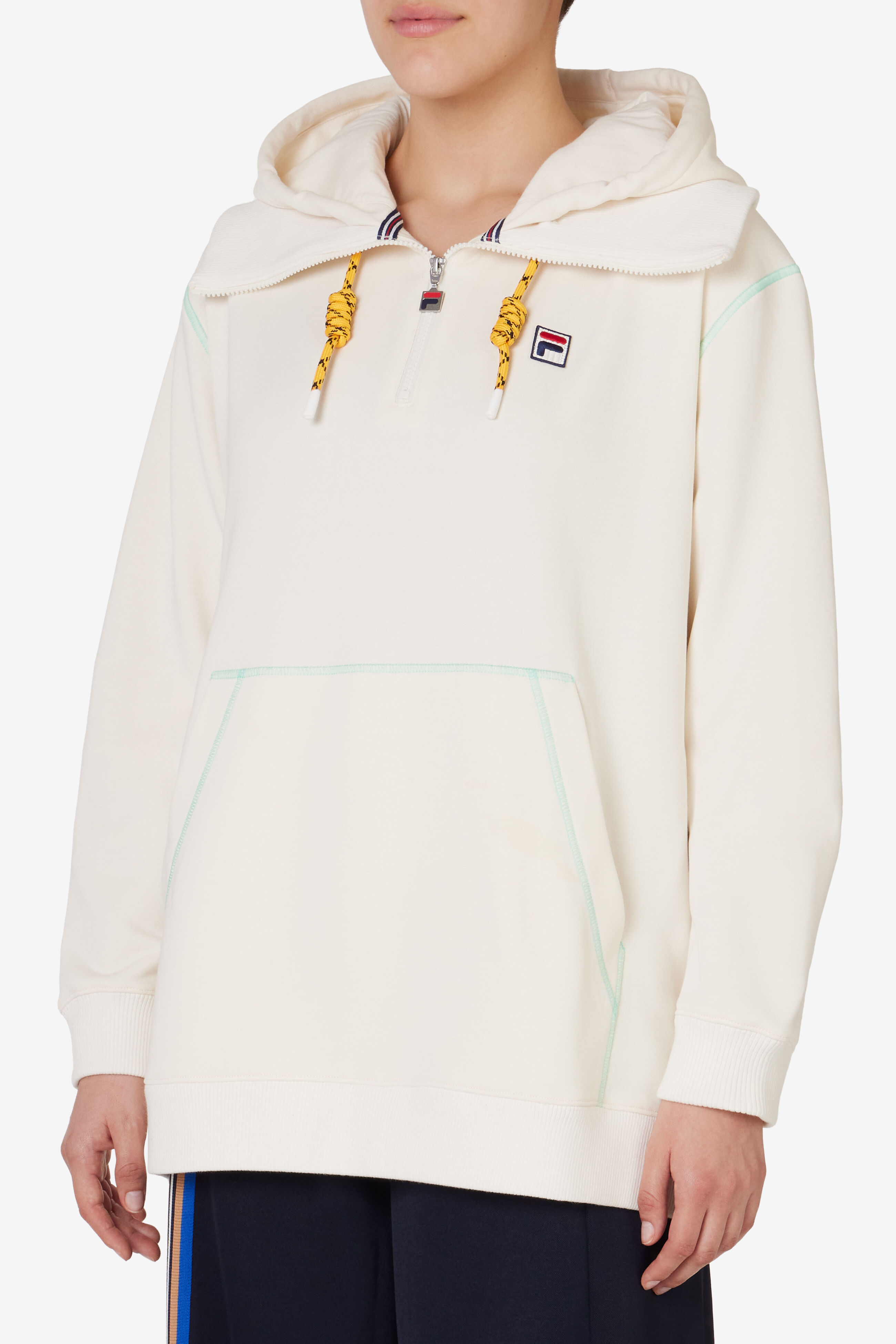 Fila Baita Half Zip Hoodie 100 White Small