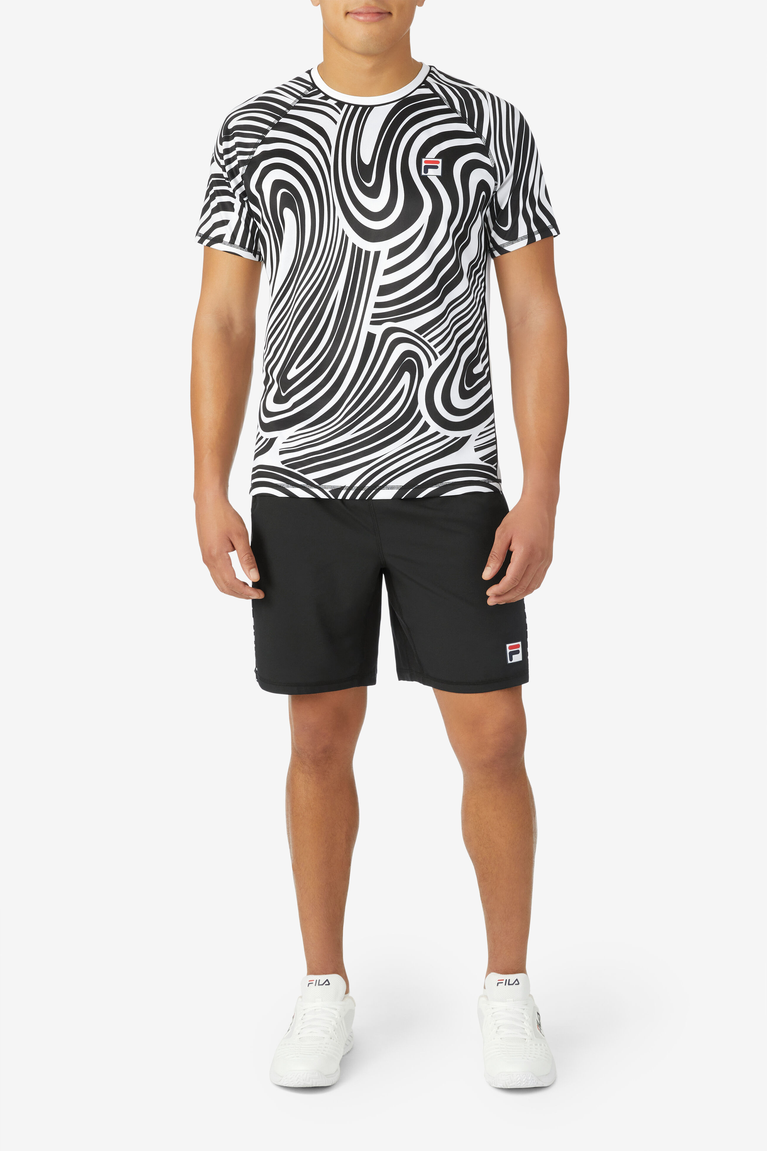 Tie Breaker Men s Short Sleeve Printed Tennis Crewneck Shirt Fila