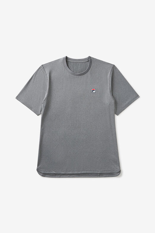 SCALLOP HEM HEATHER CREW