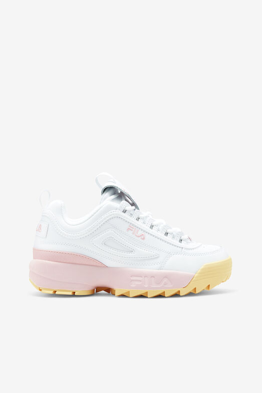 Women's Disruptor Premium White Pink Shoes Fila