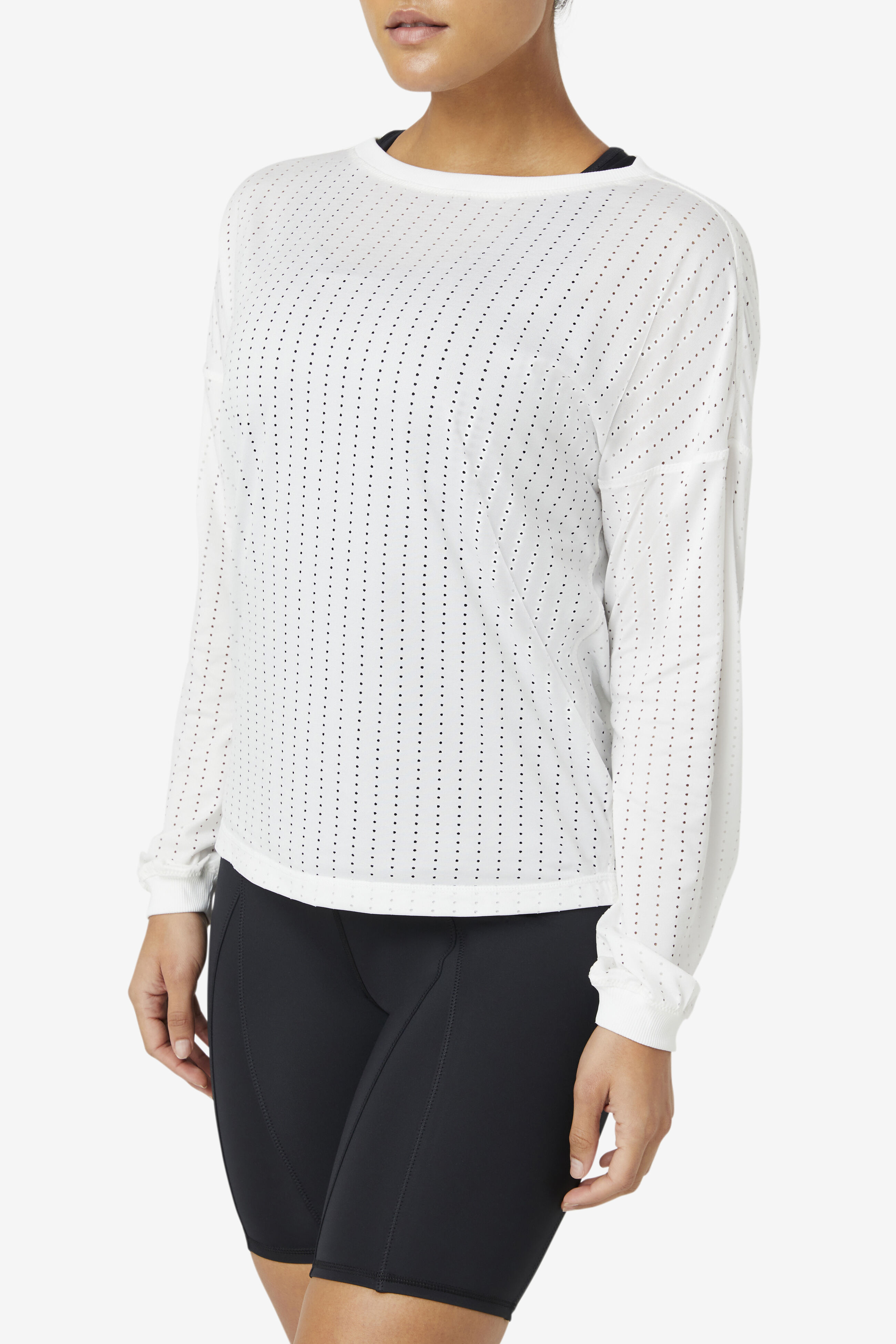White long best sale sleeve fila top