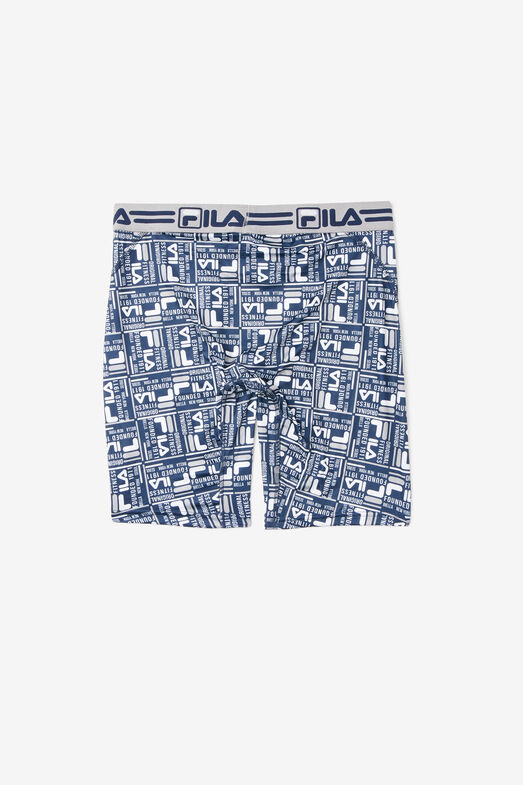 Men's Blue Allover Logo Boxer Briefs