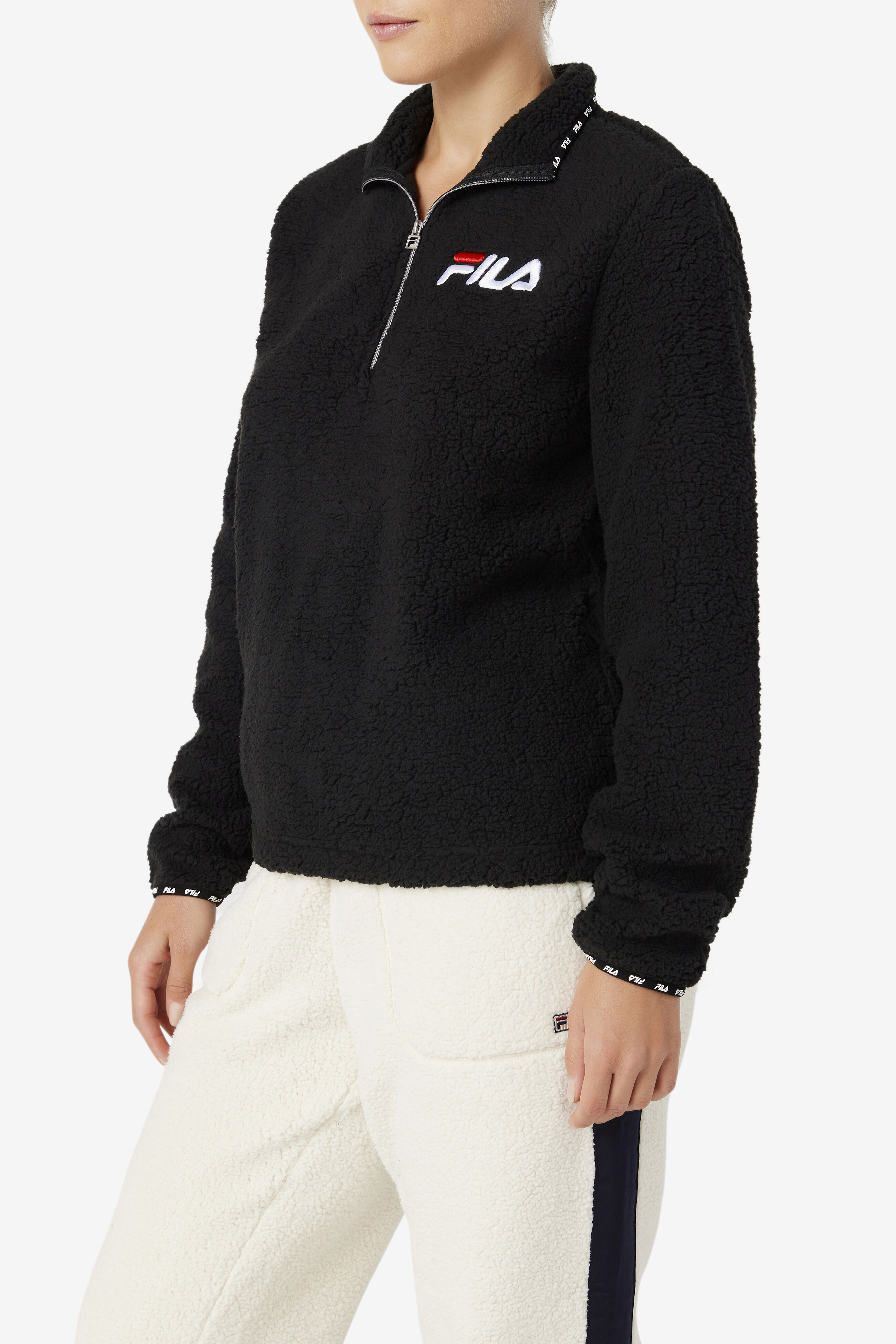 Shelly Sherpa Quarter Zip Jacket Sweaters Outerwear Fila