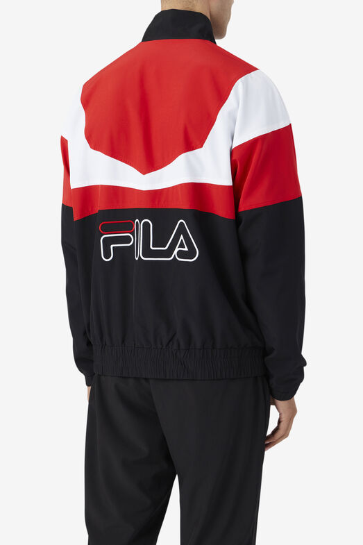 Amar Black, White, And Red Track Jacket | Fila