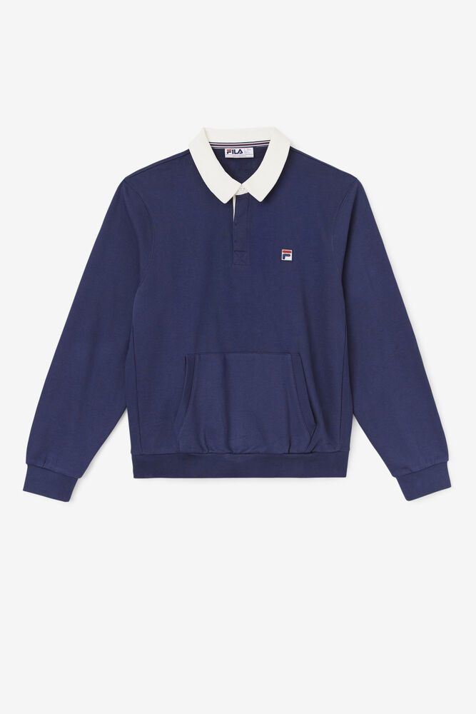 EDISON RUGBY SWEATER/PEAC/WWHT/Small