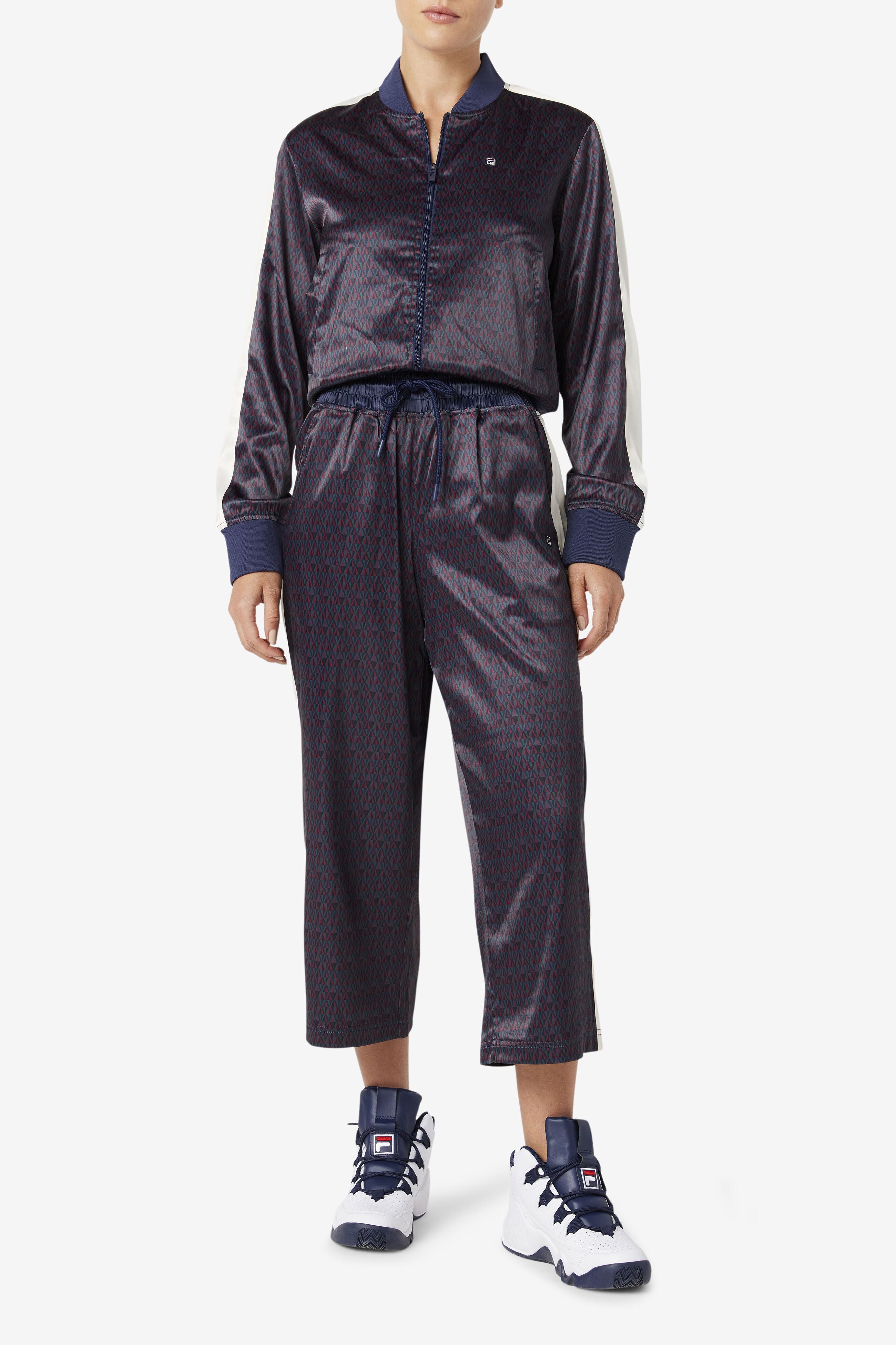 Aviana Cropped Satin Pant Sweatsuits Tracksuits Fila