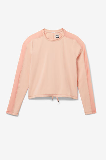 GYM QUEEN LONG SLEEVE TOP/DPNK/WHT/Large