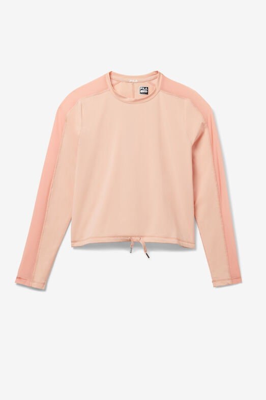 GYM QUEEN LONG SLEEVE TOP/DPNK/WHT/Large