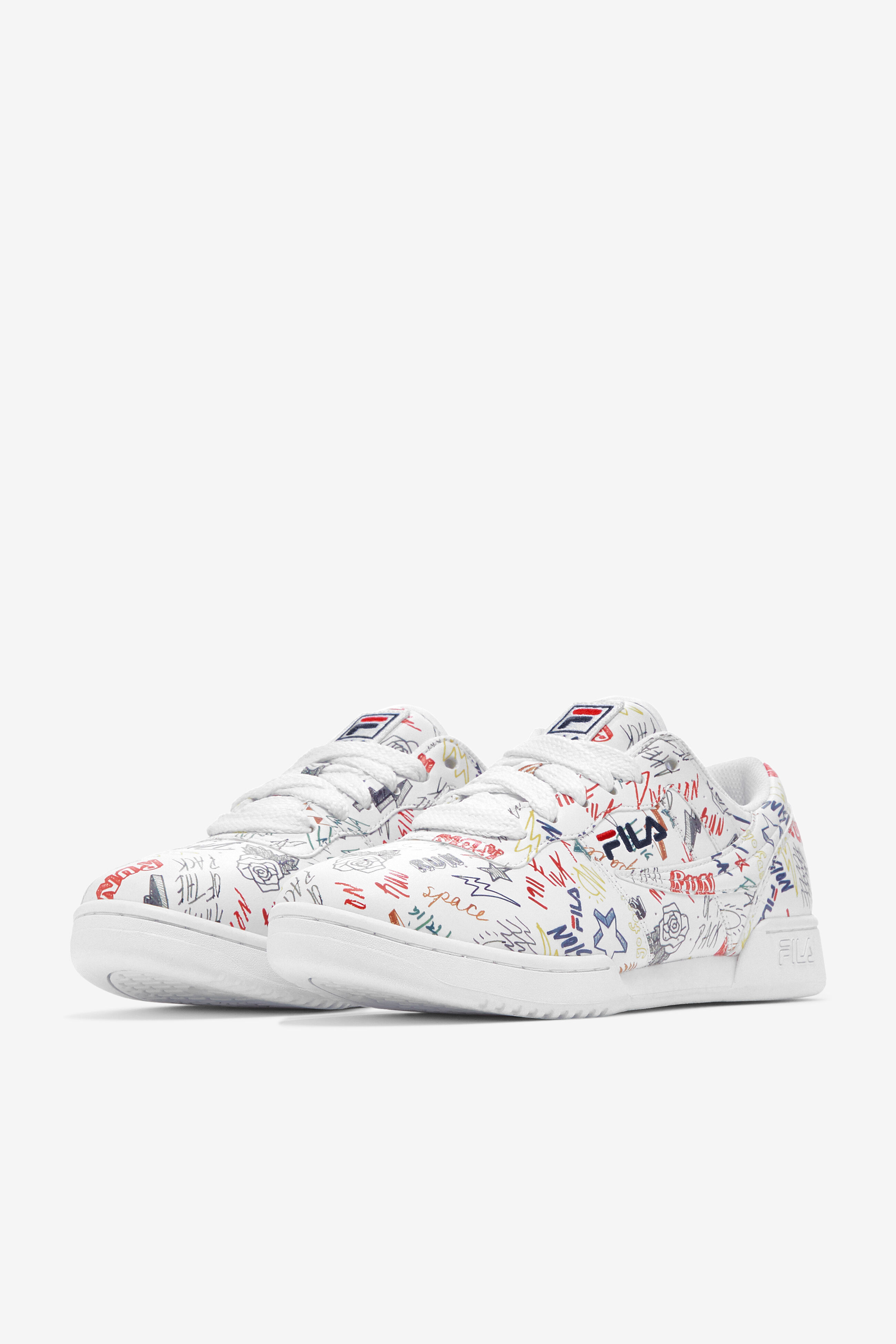 Fila original fitness embroidered white shoes hotsell