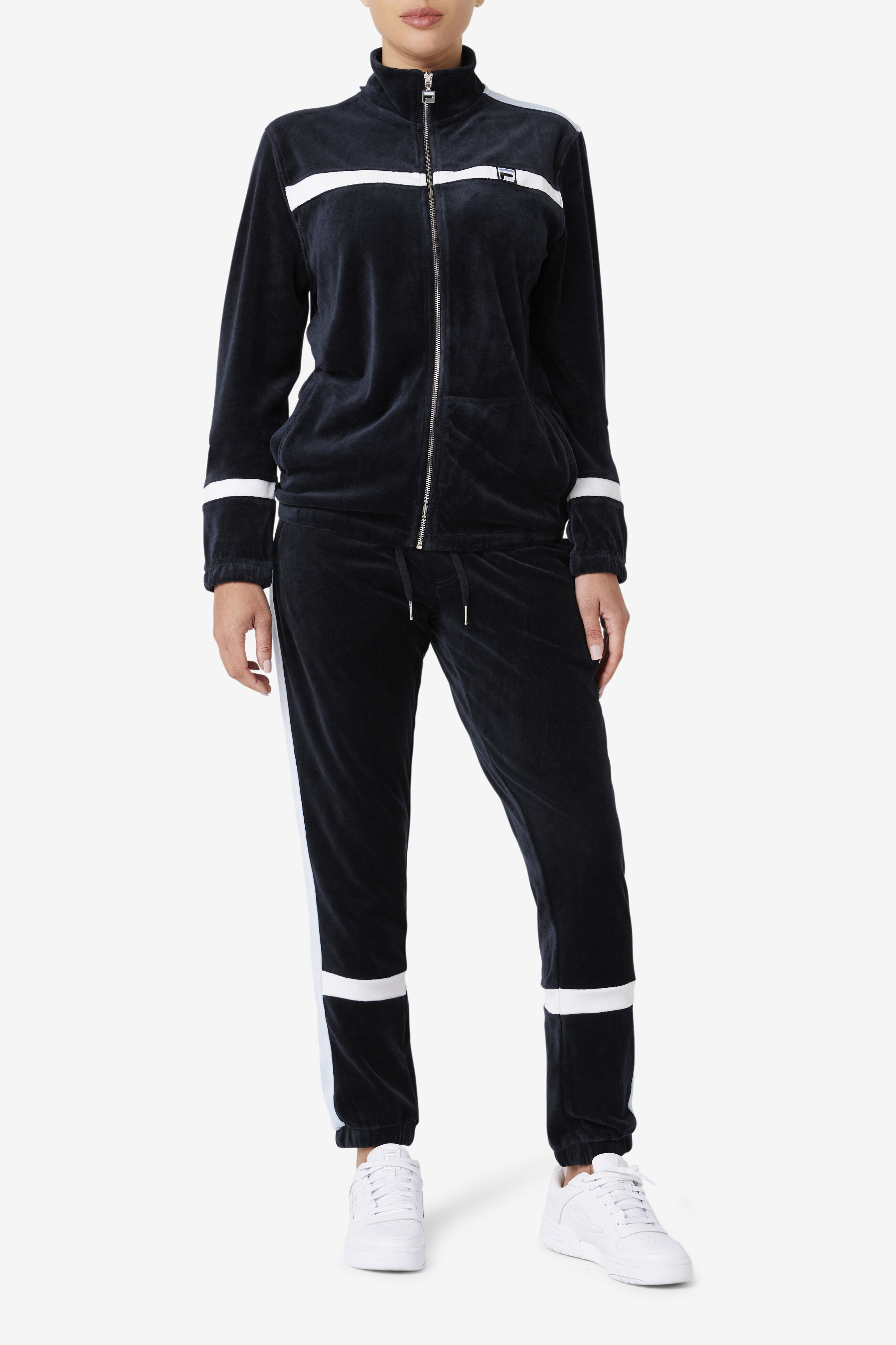 Fila Men s Ravid Velour Pant 001 Black SKYW White Large