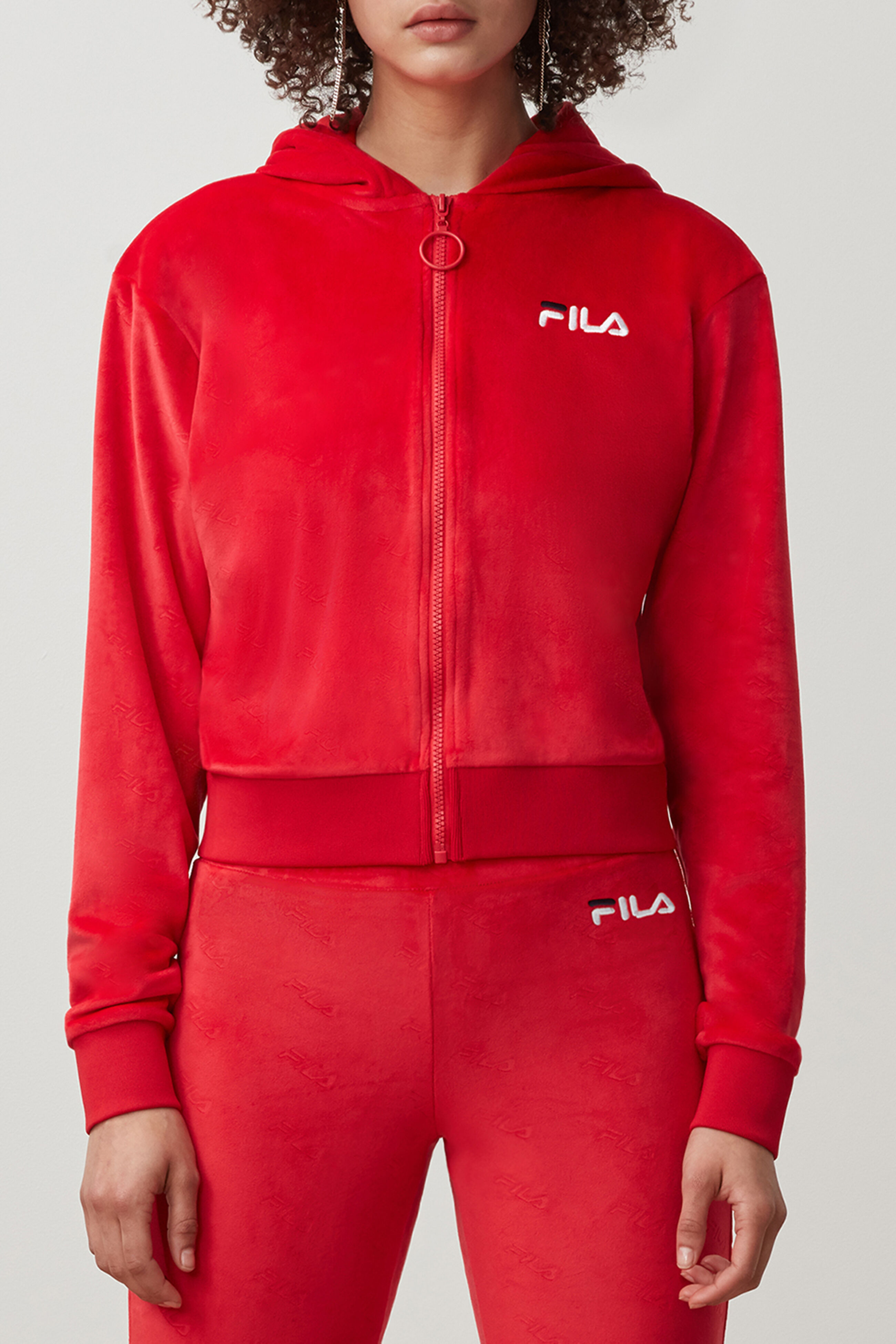 Velvet fila hoodie hot sale