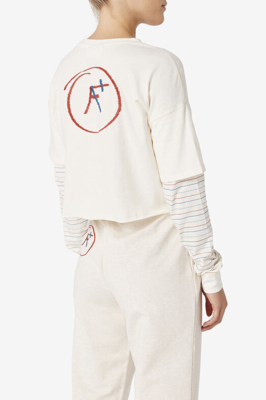 PRISCELLA CROPPED TWOFER TEE/GARD/BCORL/TAB/Extra large