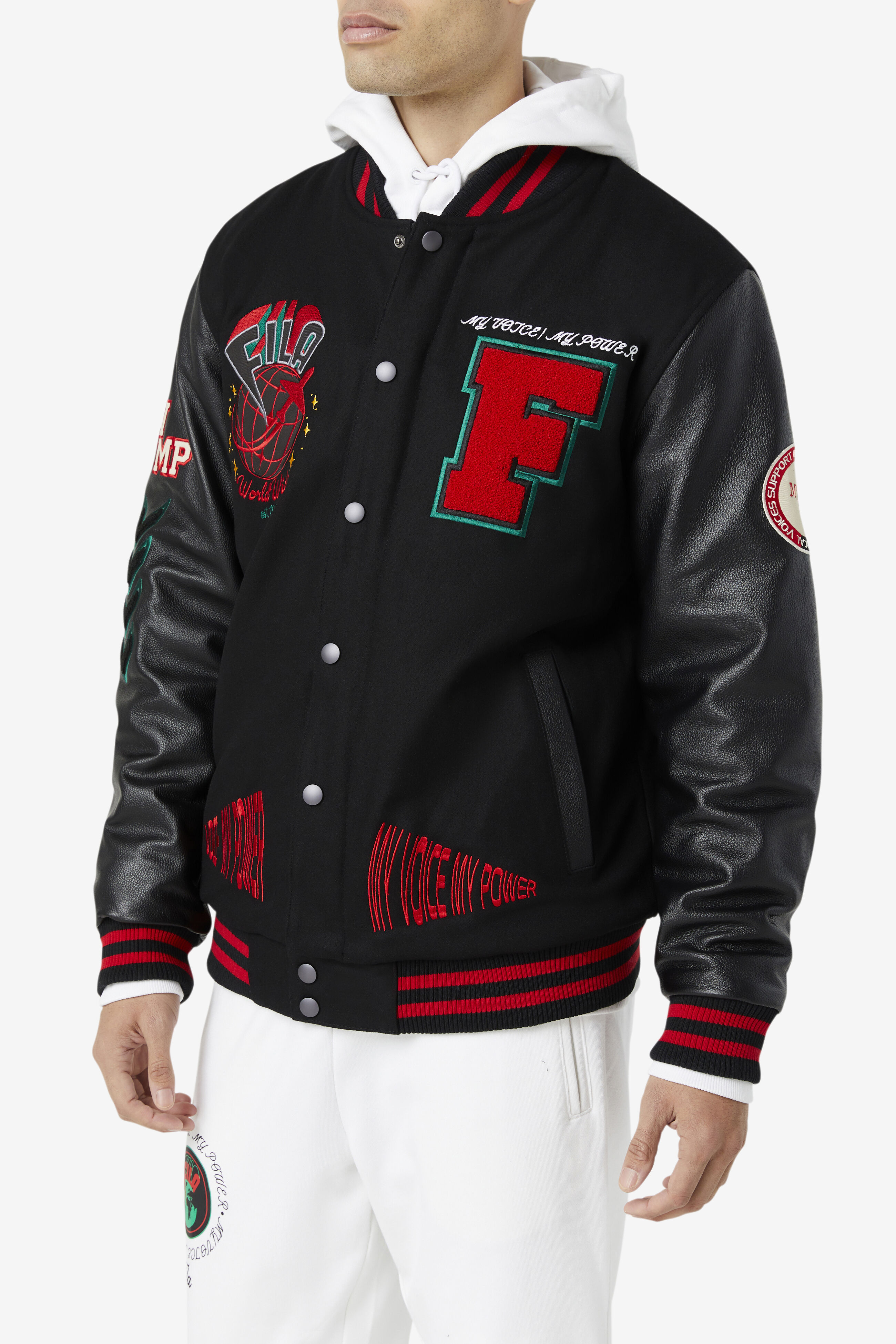 Fila varsity jacket sales