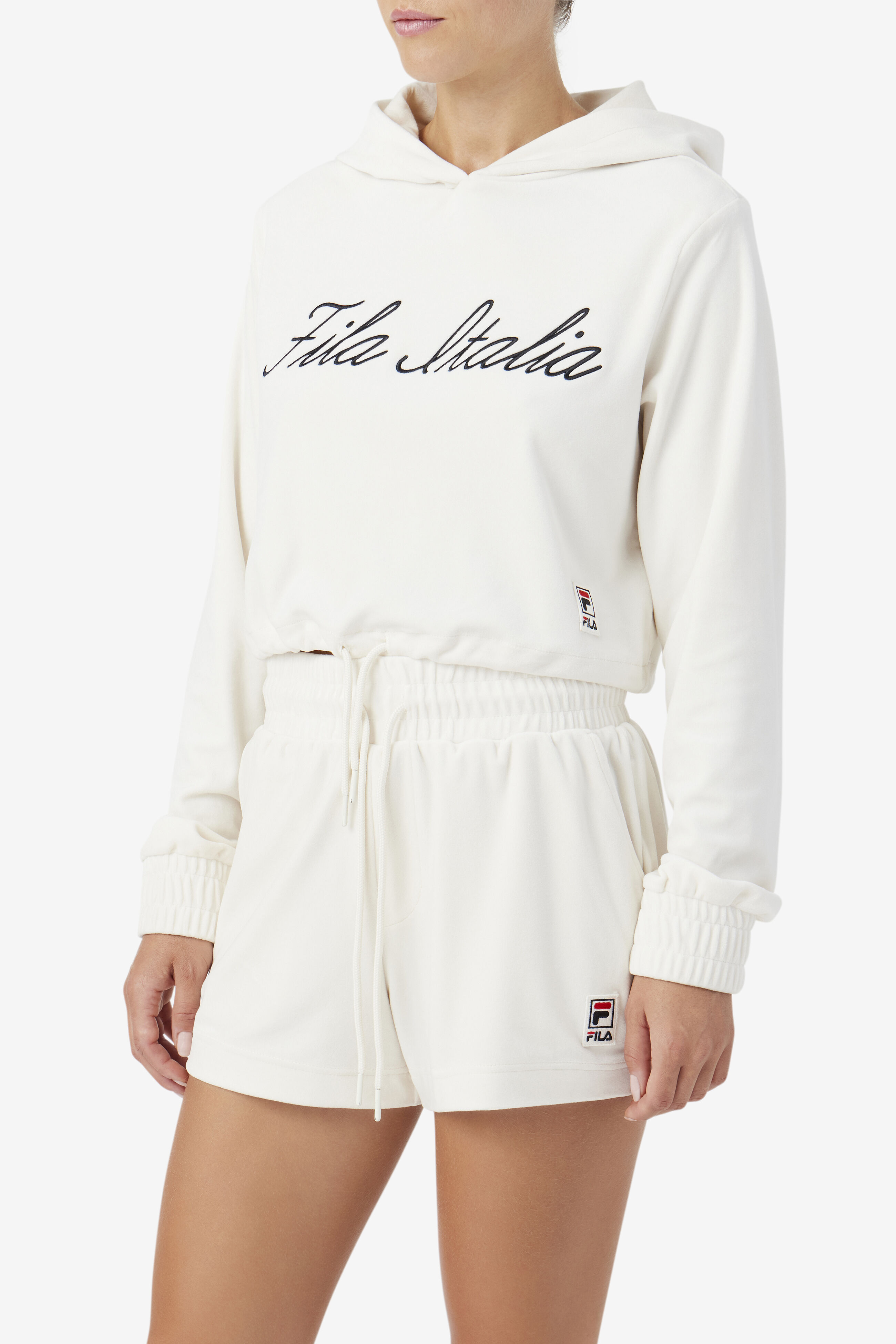Cropped fila sales hoodie