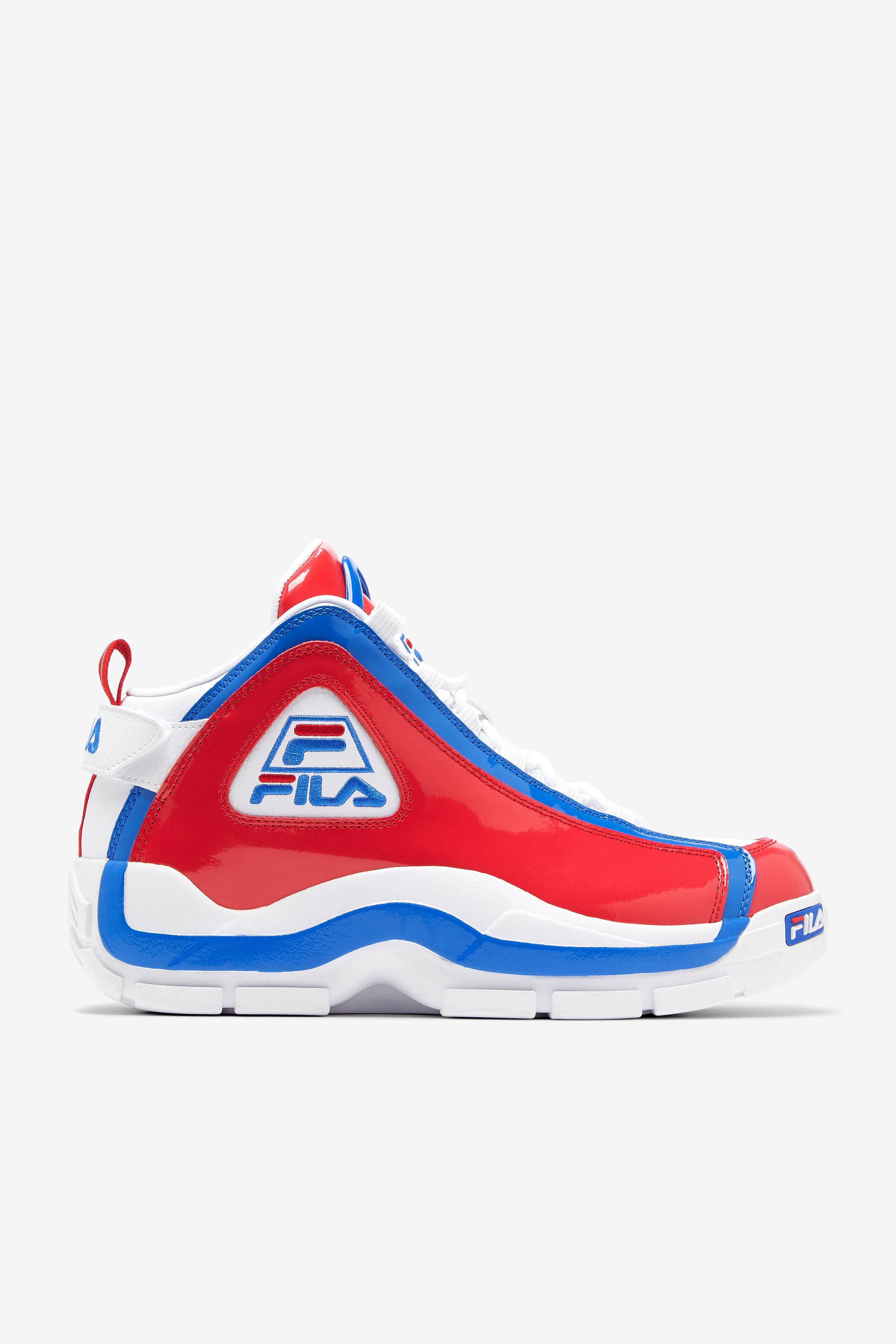 Fila shoes white 2024 red and blue