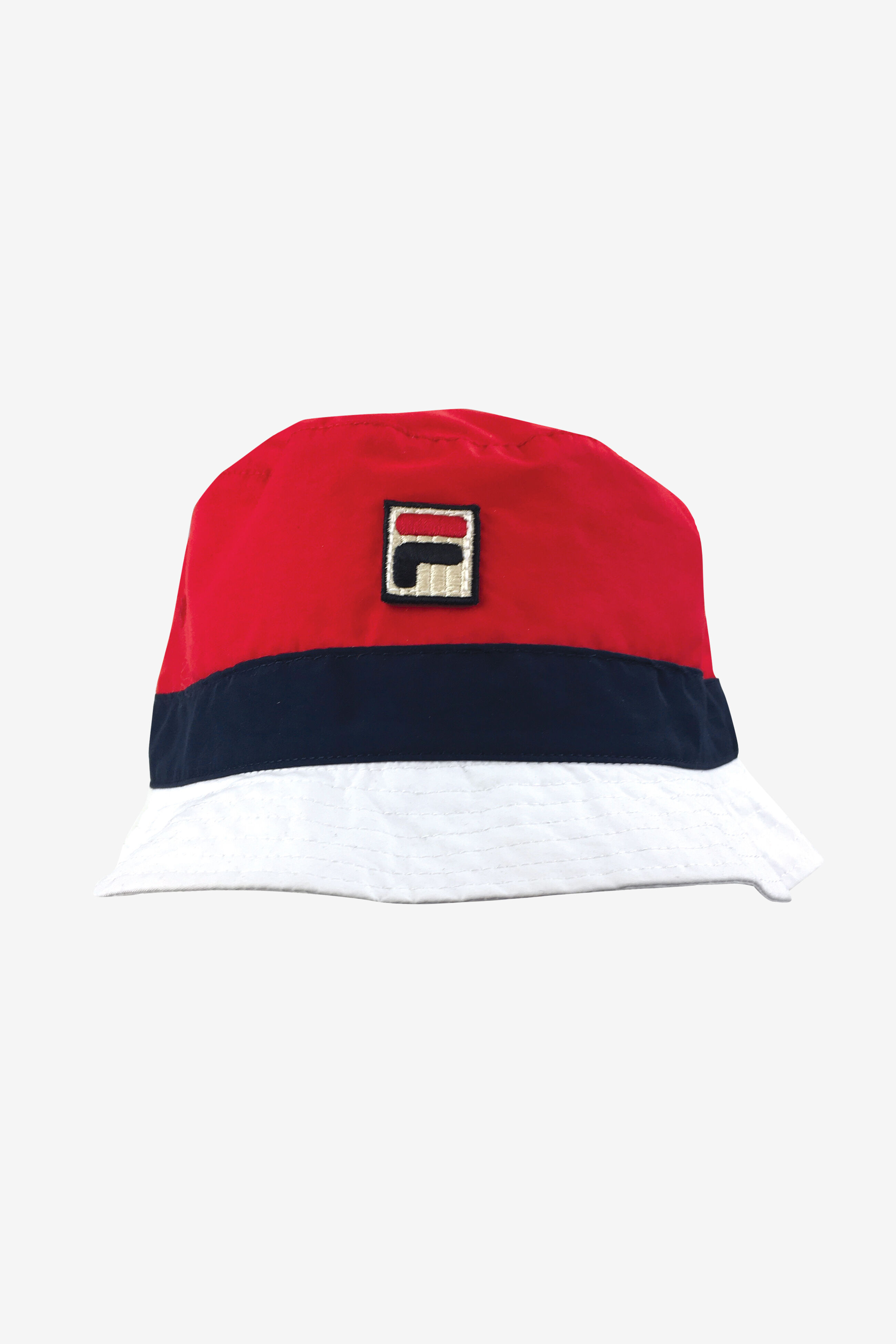 White fila top bucket hat